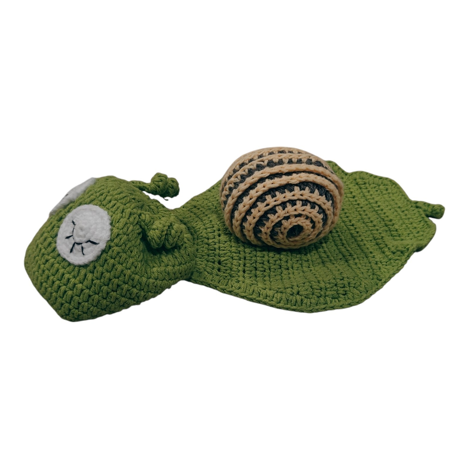 Newborn Baby Girl Boy Snail Knit Crochet Hat Suit Photography Props Studio Photo