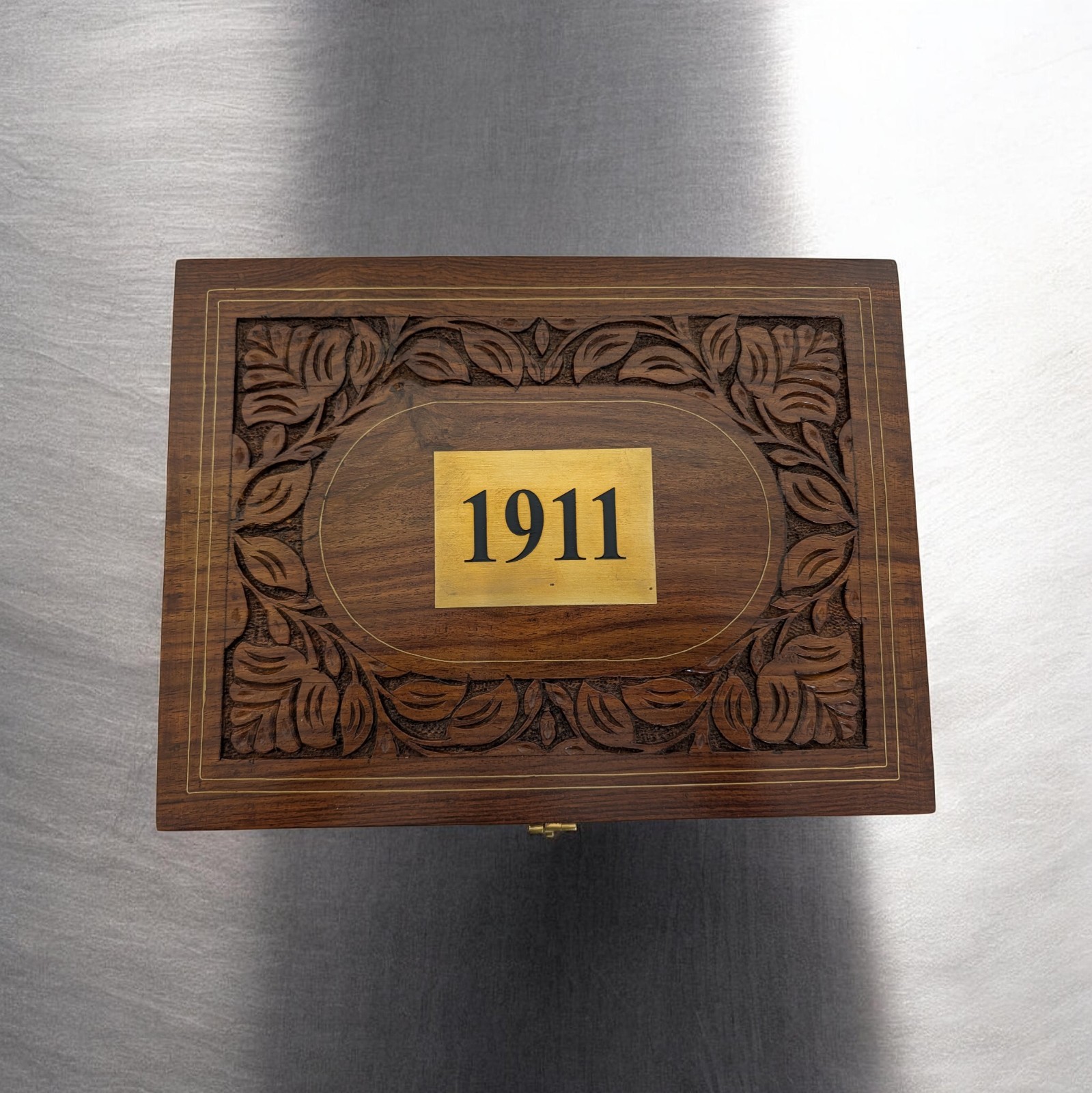 1911 Wood Storage Case in Indian Rosewood, Blue Velvet Lined