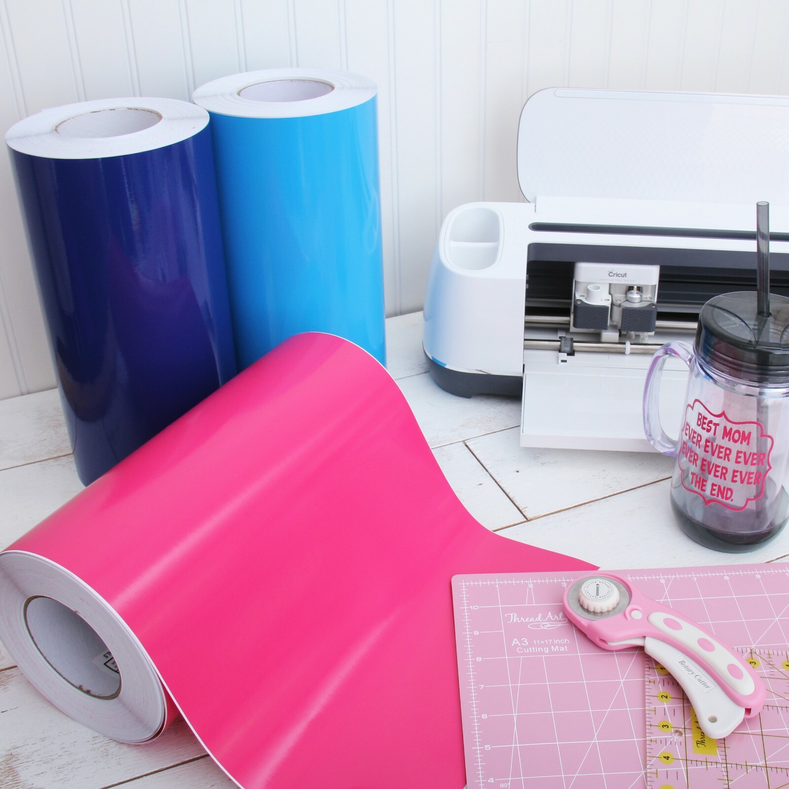 CLOSEOUT! HUGE 55YD ROLLS PERMANENT SELF ADHESIVE SIGN VINYL-12"WIDE- 651 CRICUT