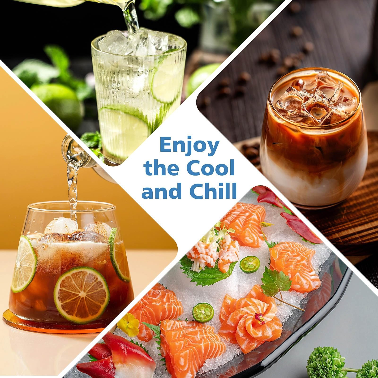 2 Pack Silicone Ice Cube Trays with Lid, 37 Grid Small Ice Cube Molds