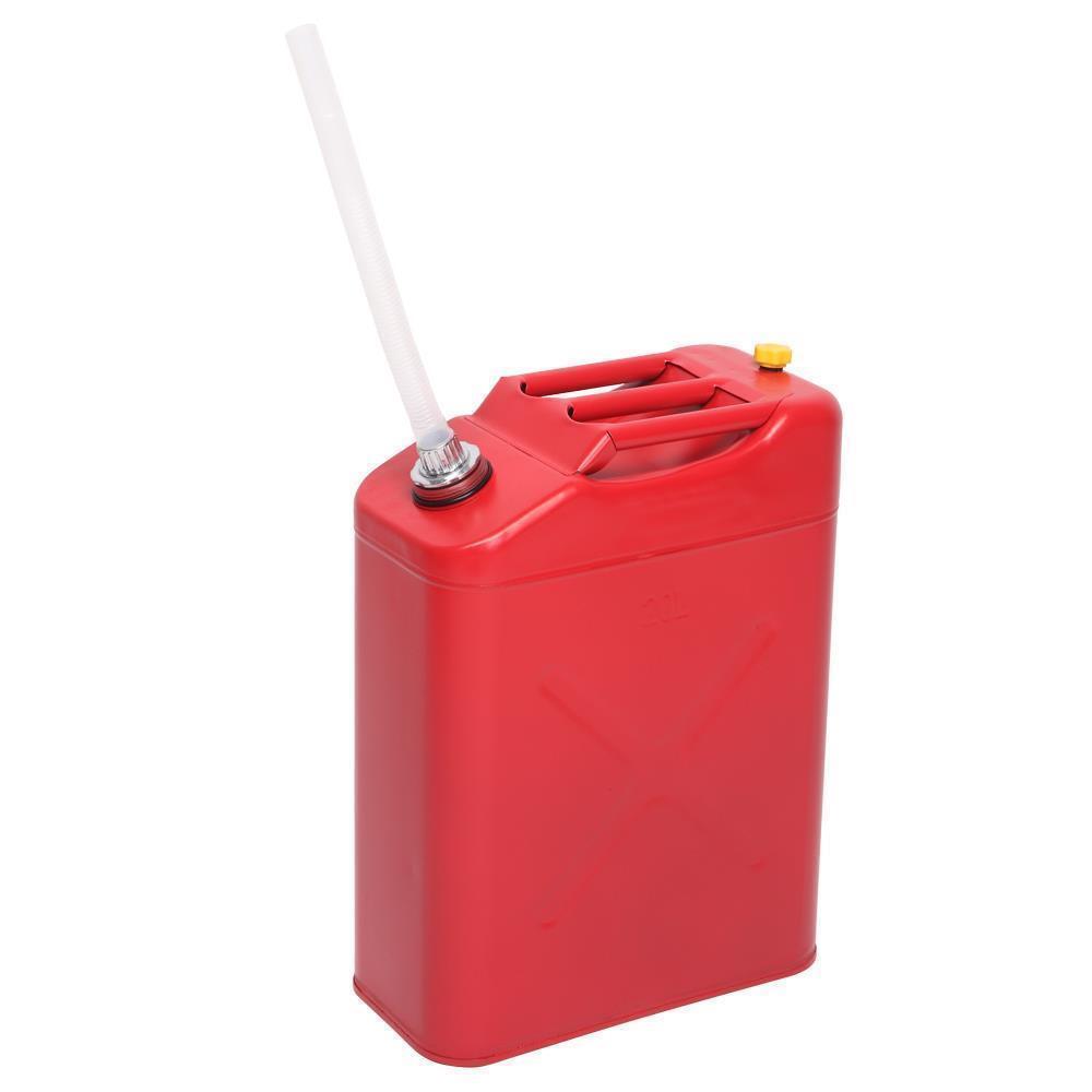 5 Gallon Large Capacity 20L Gas Gasoline Can Fuel Backup Metal Steel Tank Red
