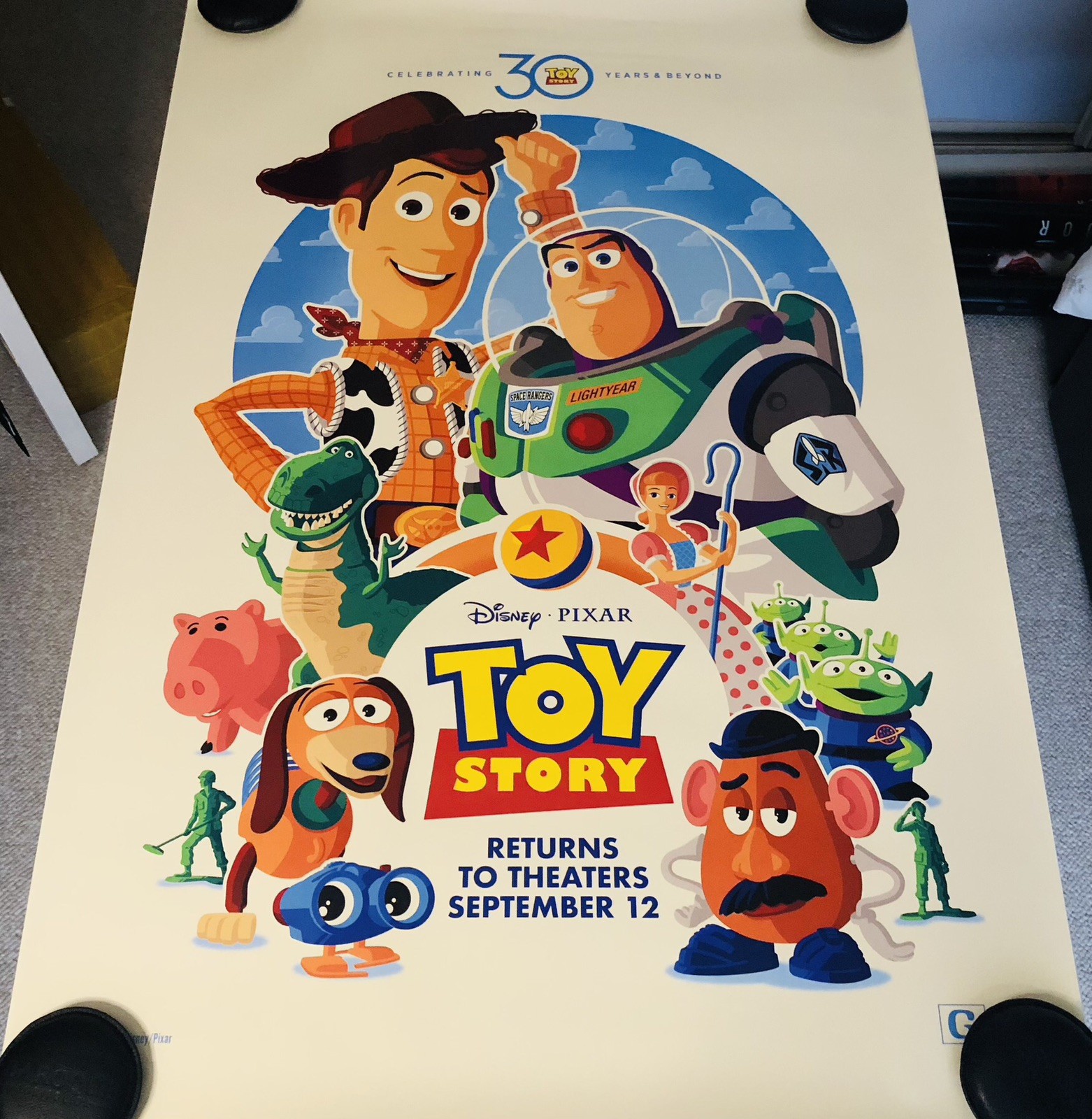 TOY STORY 30TH Anniversary Original DS Double Sided 27X40 Movie Poster Exc Cond