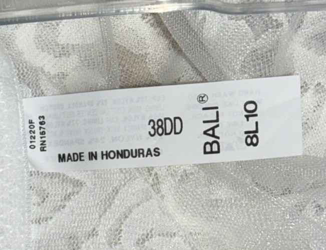 NWT Womens White Lace Bali Body Briefer One Piece Bra Bodysuit Size 38DD