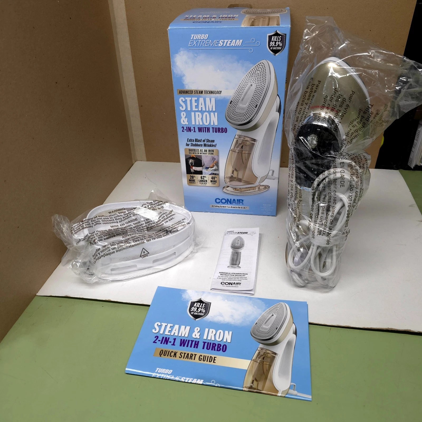 Conair Turbo ExtremeSteam 2-in-1 Steamer & Iron GS308GD – 1875W