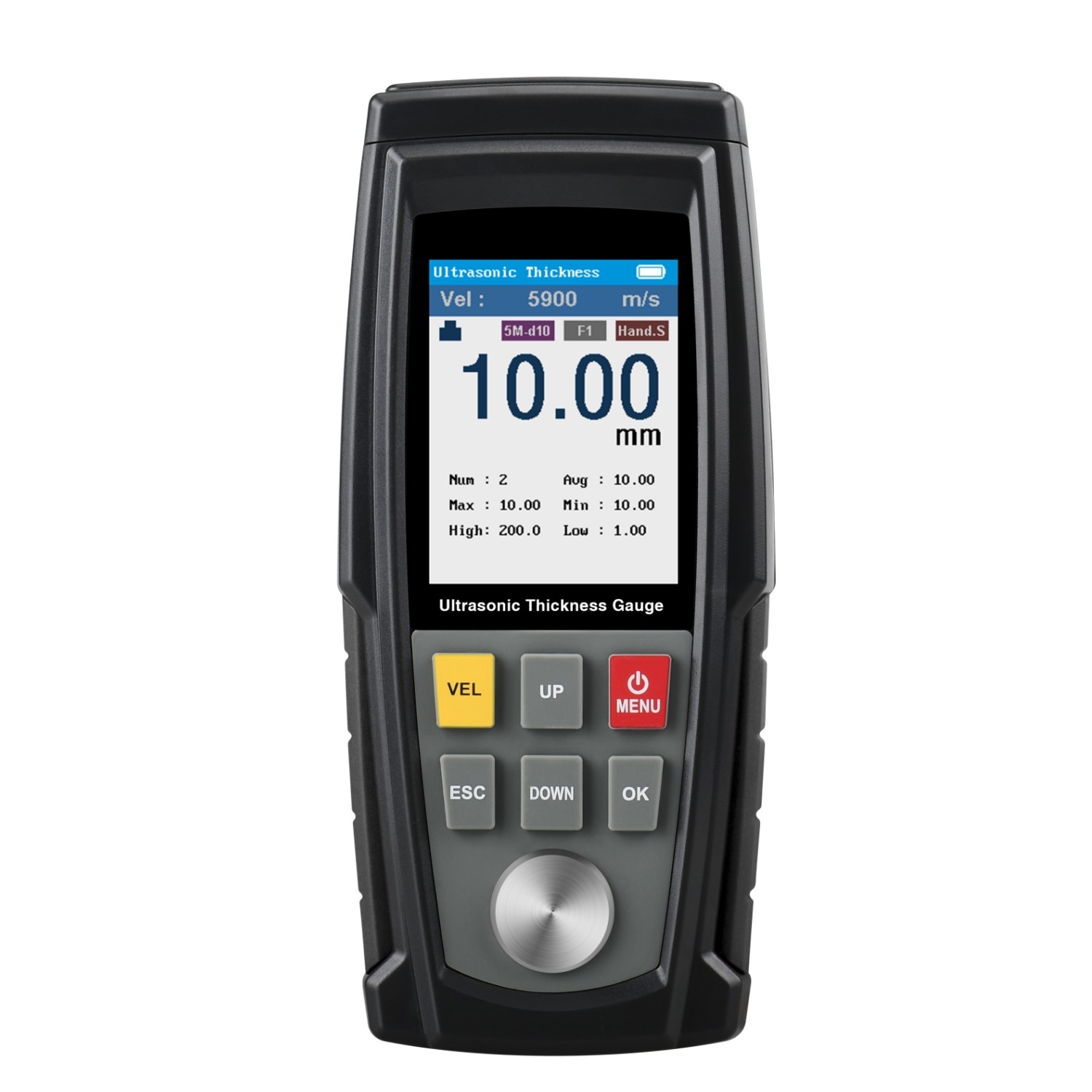 Digital Ultrasonic Thickness Gauge Tester 0.039 to 11.81 in For Metal Cast Iron