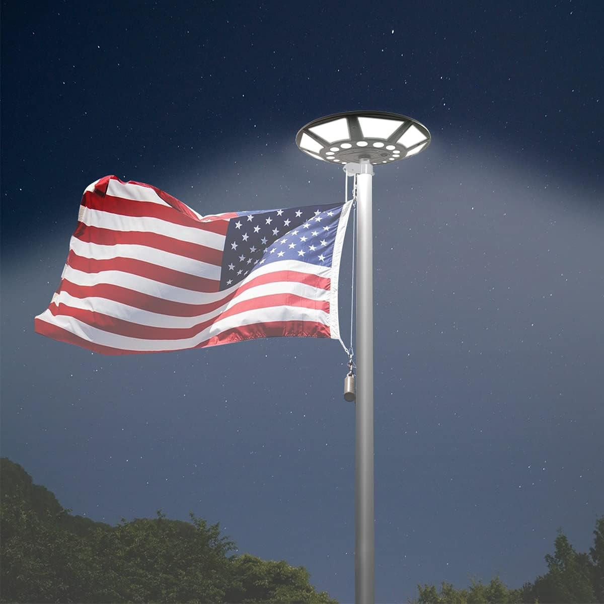 Flag Pole Light Solar Powered, Solar Flag Pole Light 266 Leds, 4200Lm Brightest