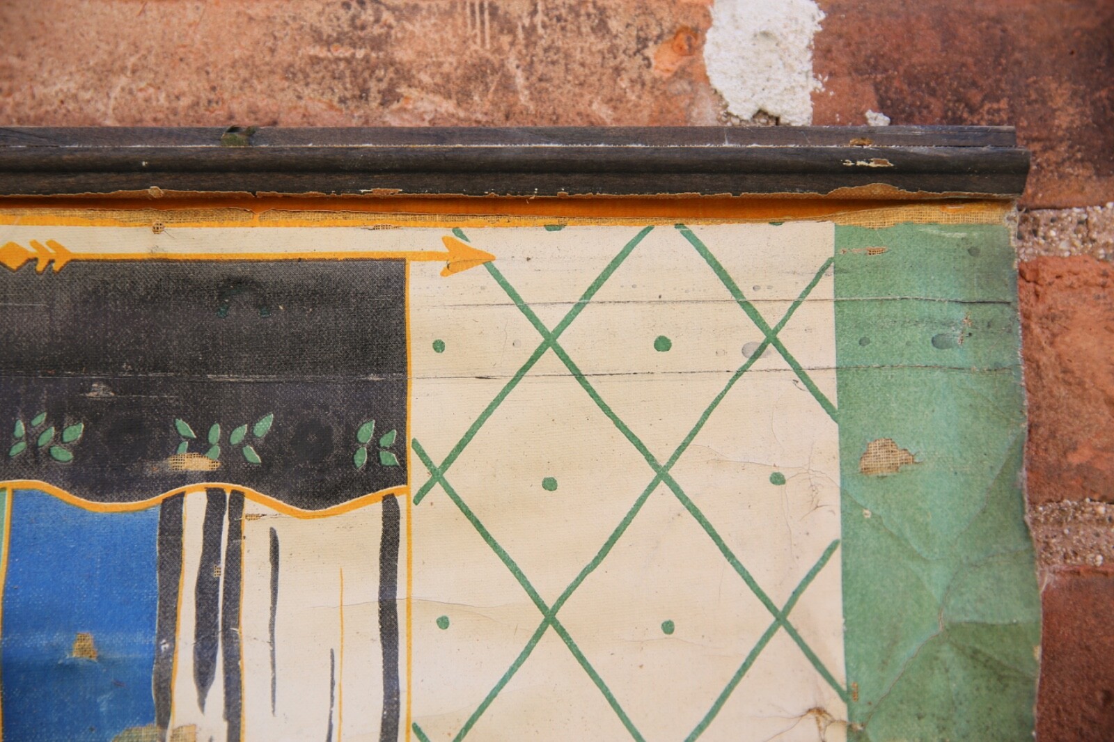 Vintage Columbus Oil Cloth Company window Advertising sign store display