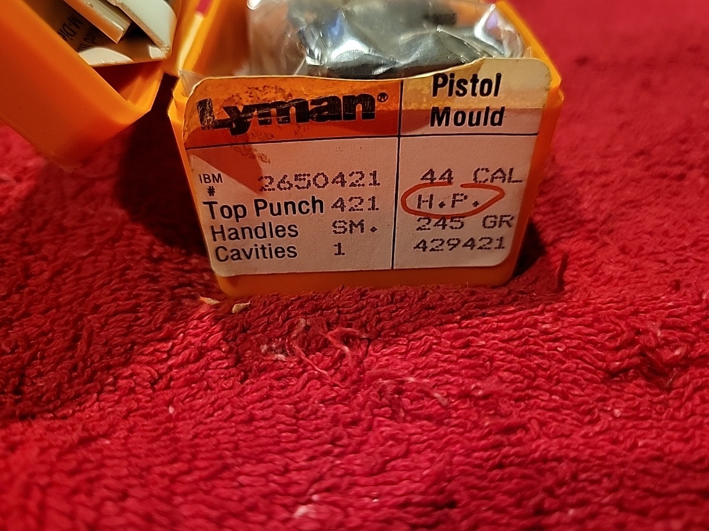 NOS LYMAN 429421 BULLET MOLD 44 MAGNUM 245 GR HOLLOW POINT RELOADING AMMO