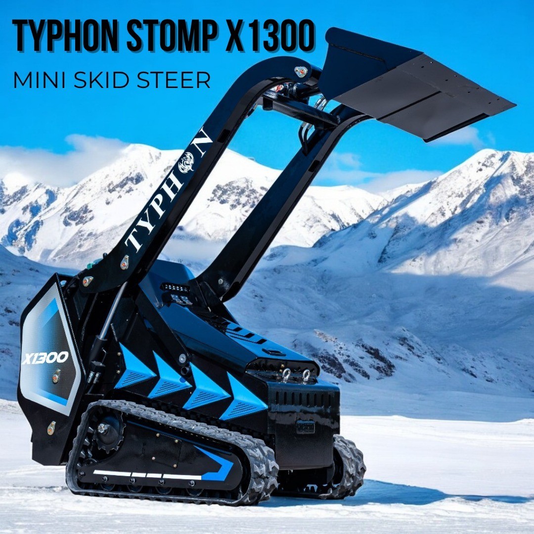 3040lbs TYPHON STOMP X1300 25HP Kubota D1105 EPA Diesel Mini Skid Steer Loader