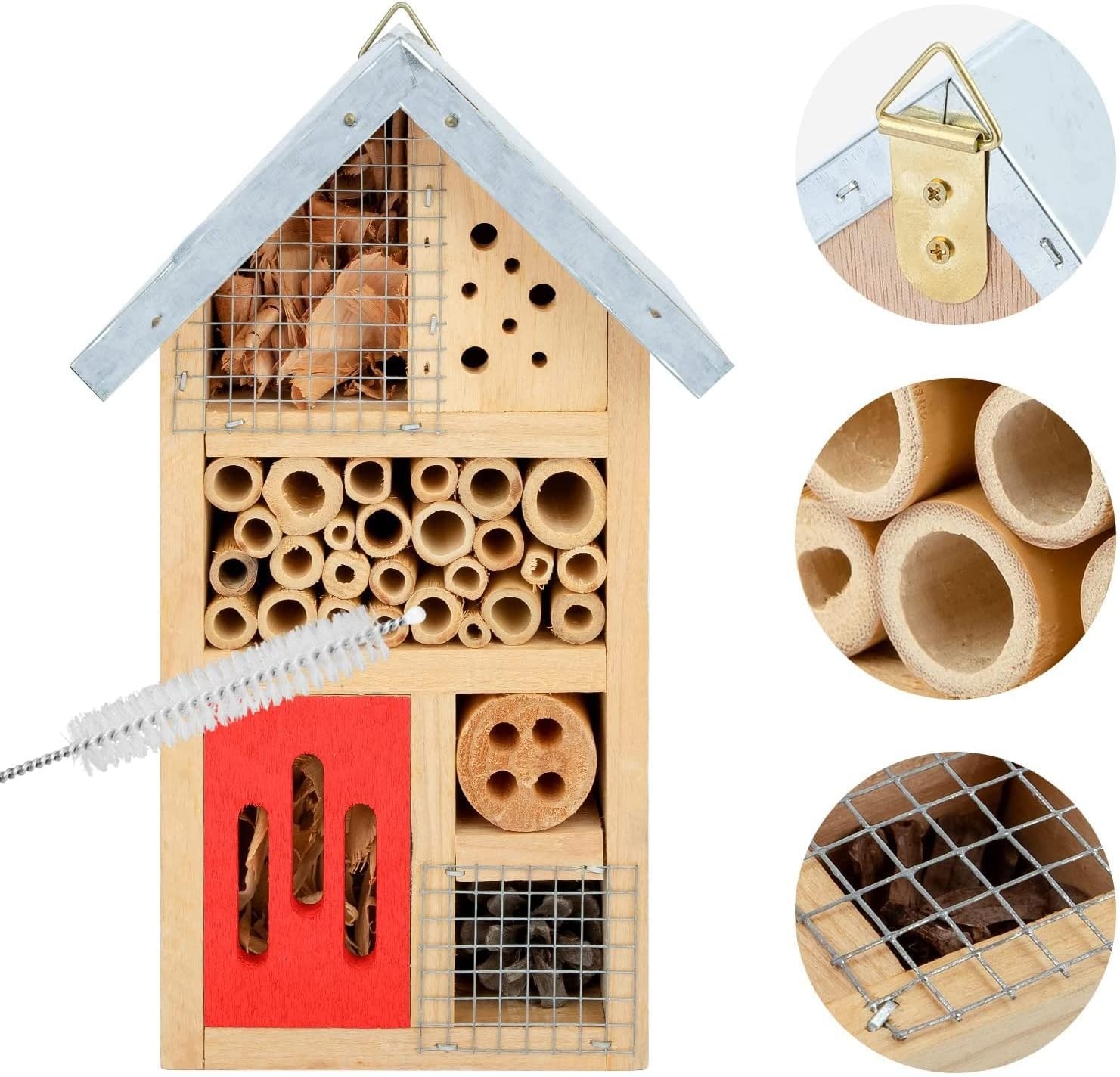 Compact Garden Insect House for Ladybugs, Bees & Butterflies – 3.5 x 6 x 10 in