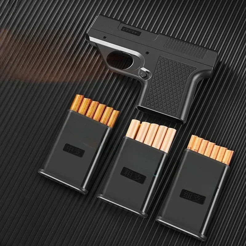 New Lighter Cigarette Case Jet Flame Pistol Gun Gas Cigar Butane Turbo Windproof