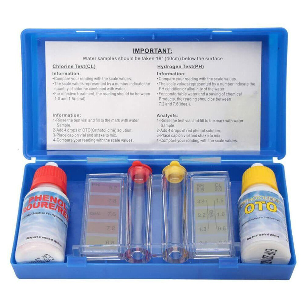 US 1-2 Pack Essential Ph & Chlorine Levels Swimming Pool Spa Water Test Kit