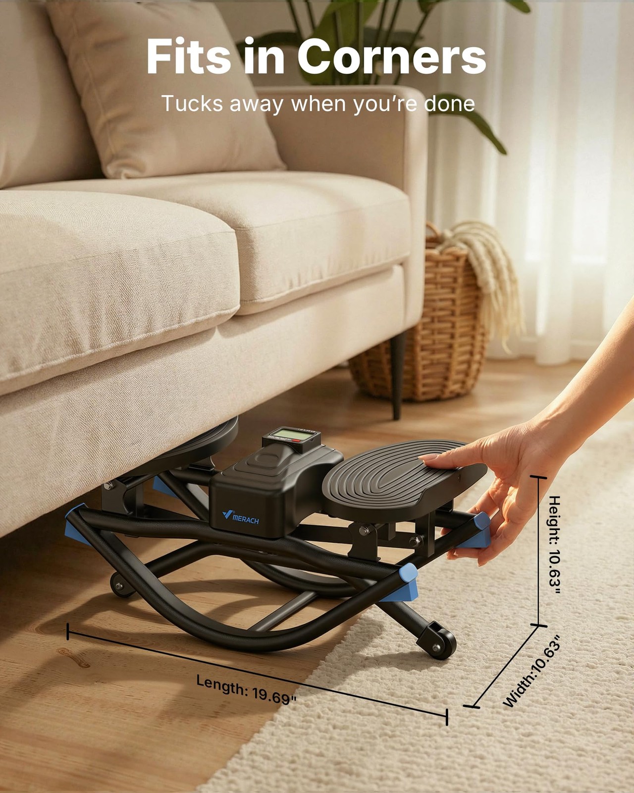 Merach Rocking Steppers for Exercise at Home, 3D Motion Stair Stepper with