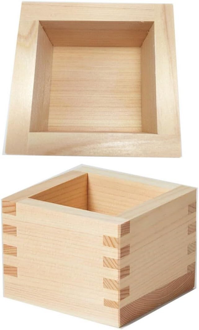 Sake Masu Cup Hinoki Wood Japanese Cypress Box Made in Japan Fuku 4 oz 2729