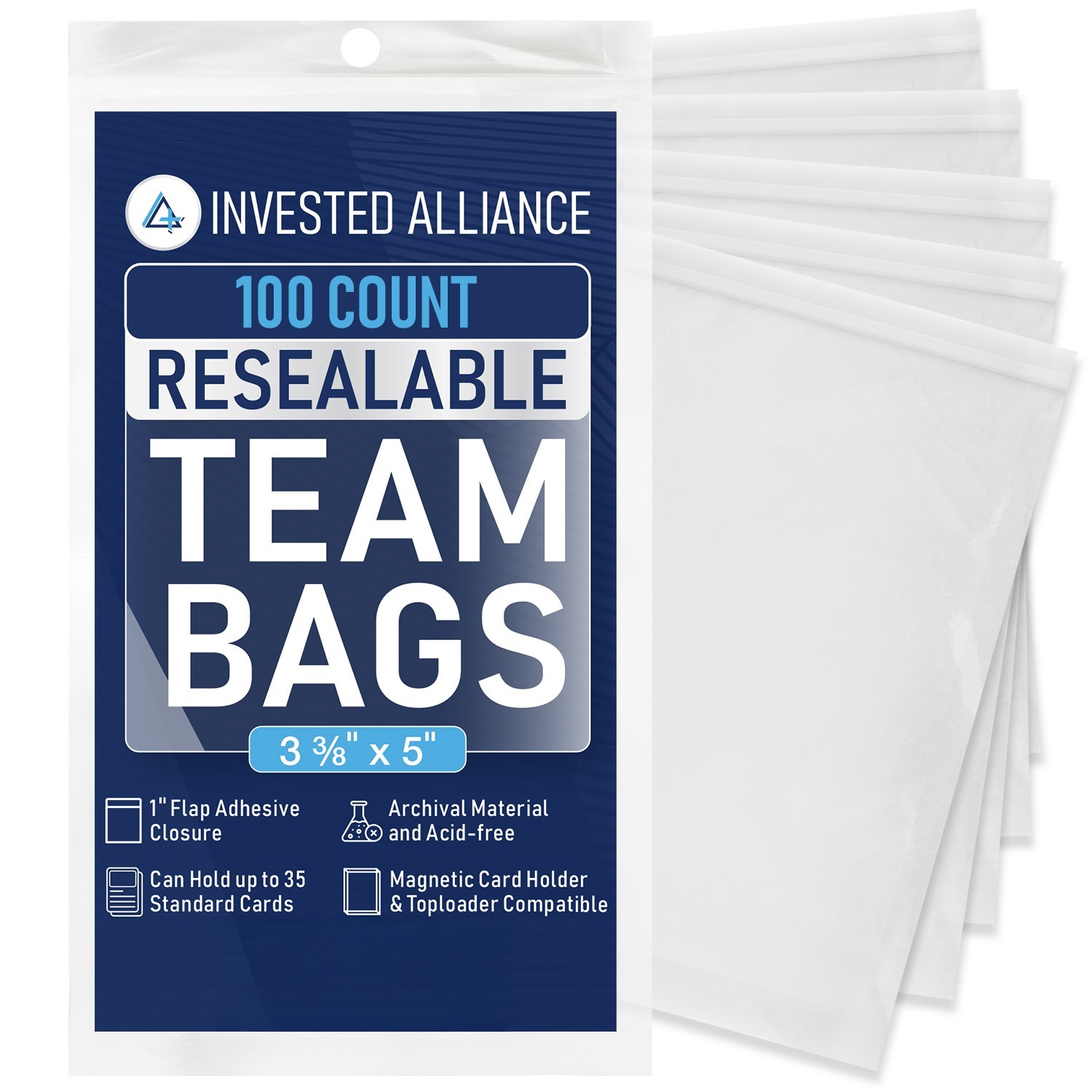 Team Bags Resealable for Toploaders Semi Rigid & Magnetic Holders 100-10000 Pack