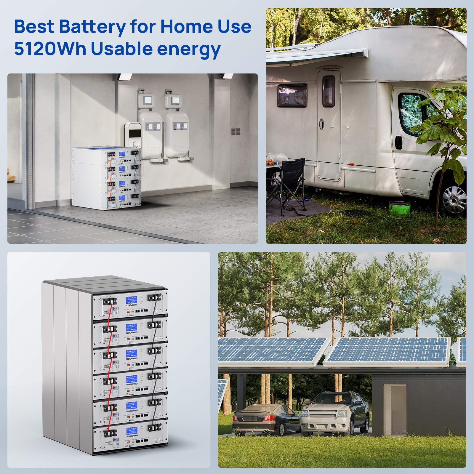 51.2V 48V LiFePO4 Lithium Battery 100Ah 200Ah 300Ah BMS For Home Solar Storage