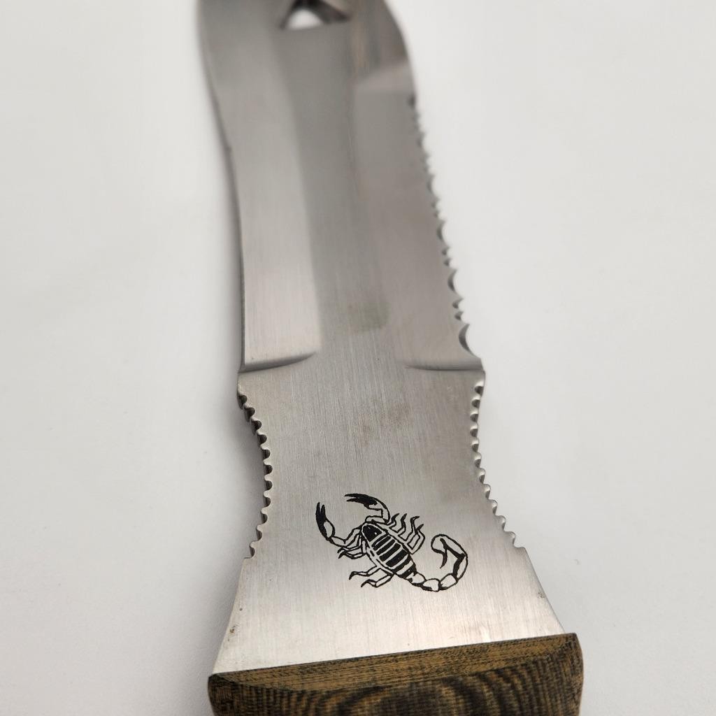 Samuel Staniforth Scorpion Fixed Blade Survival Knife & Sheath Made In Sheffield