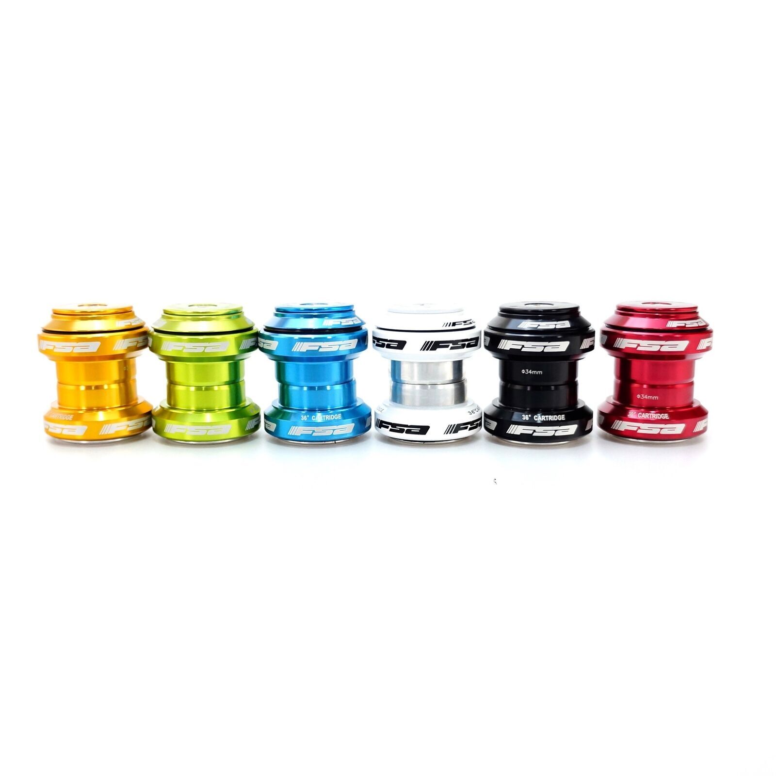 FSA Orbit MX Threadless Bike BIcycle Headset 1-1/8" 34mm w/ Top Cap 6 Colors