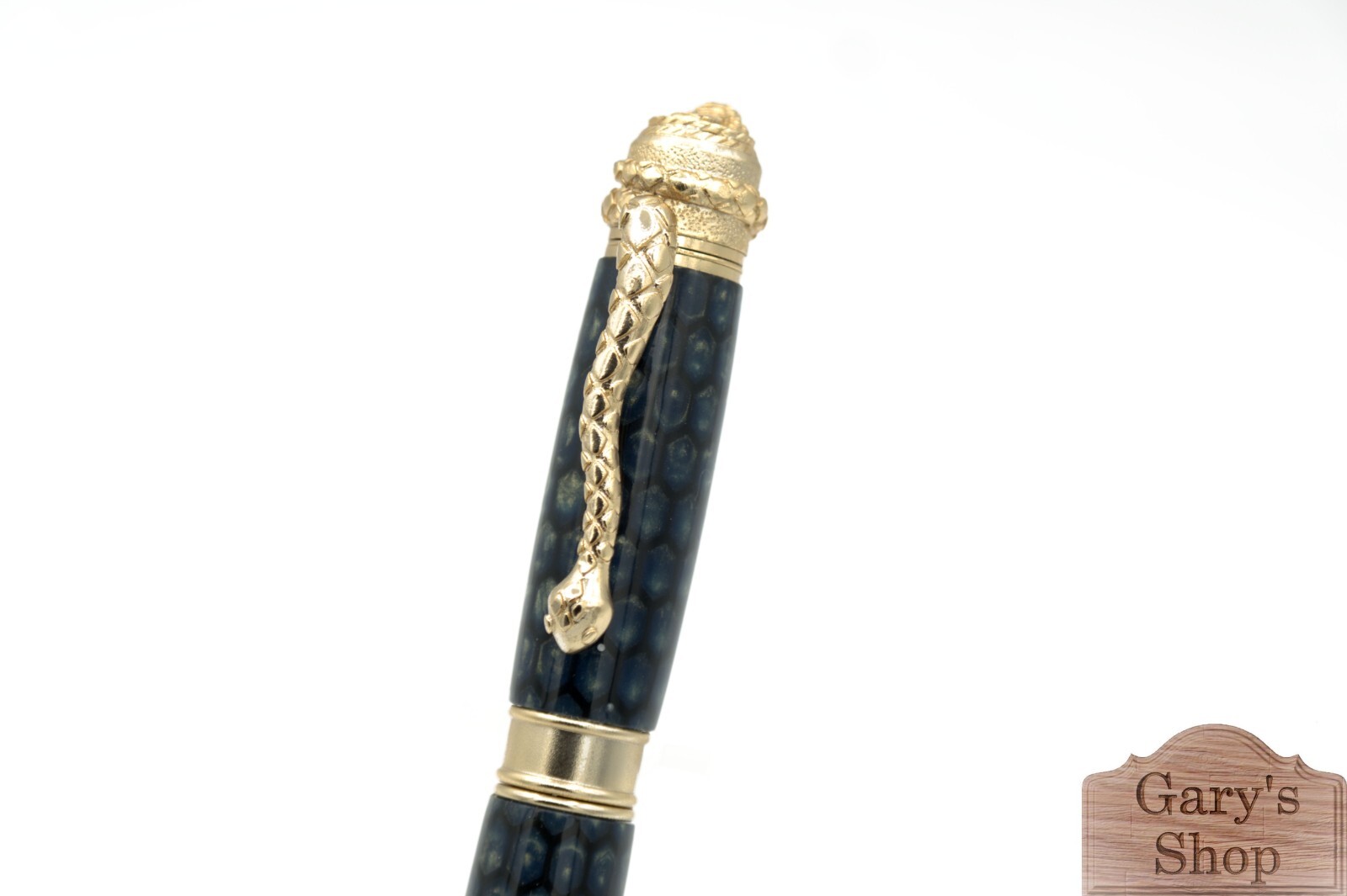 Lucky Snake Ballpoint Pen – 22kt Gold Finish, Green Honeycomb Unique Collectible