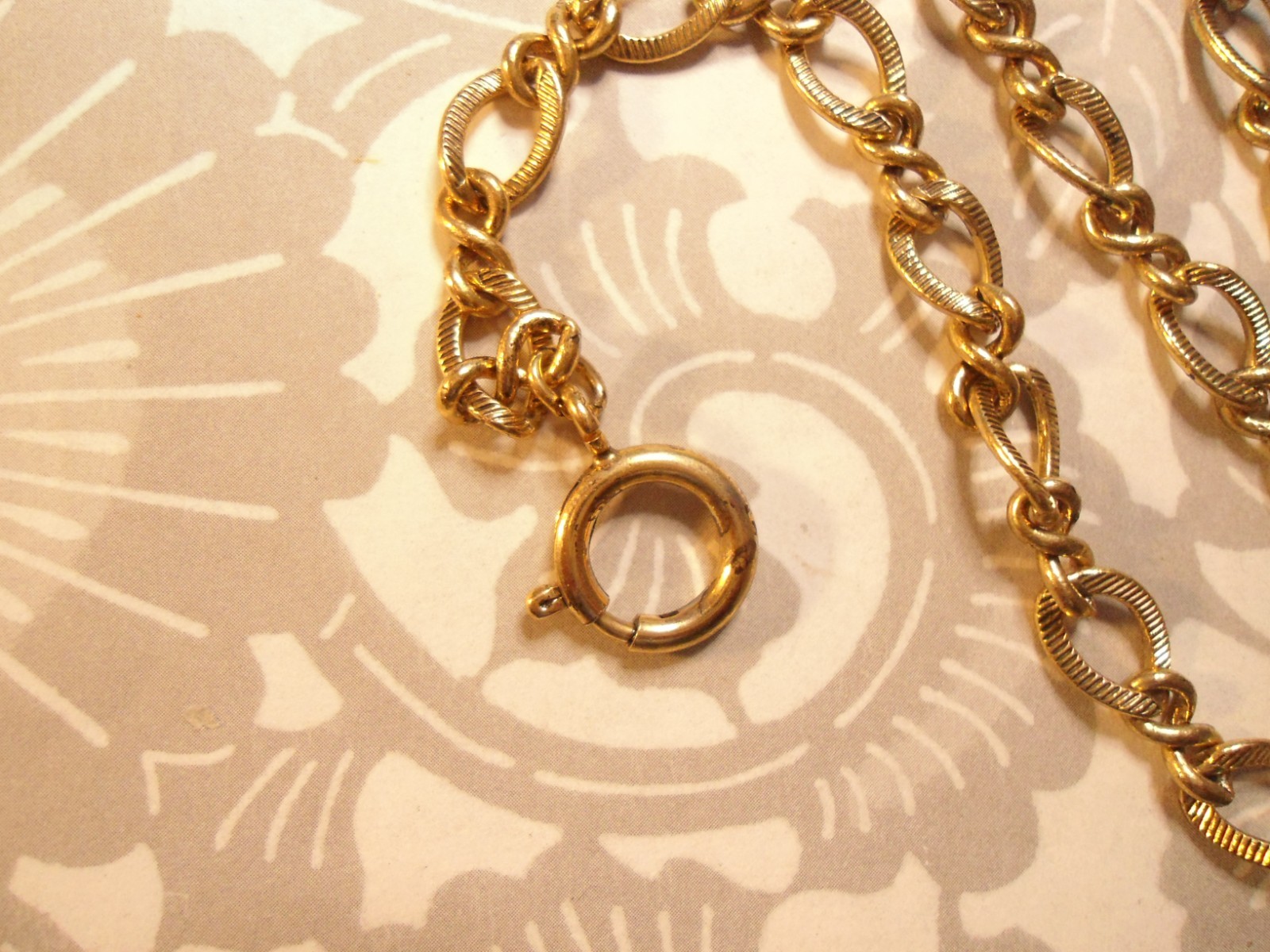 1 Goldplated 12" Watch Chain with Spring Ring and Clip Ring Connector