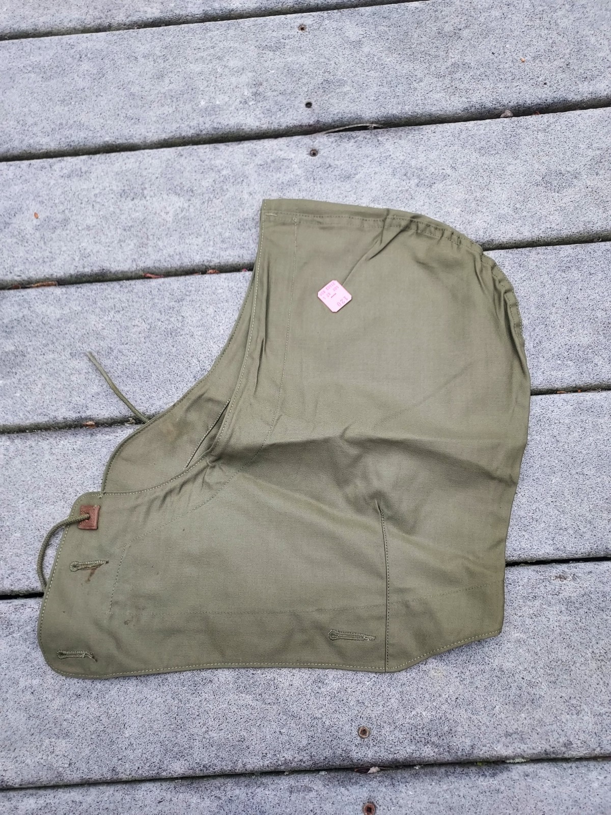 WWII WW2 US Army M1943 OD Field Jacket Hood M-1943 Hood Size Large Cutter Tag