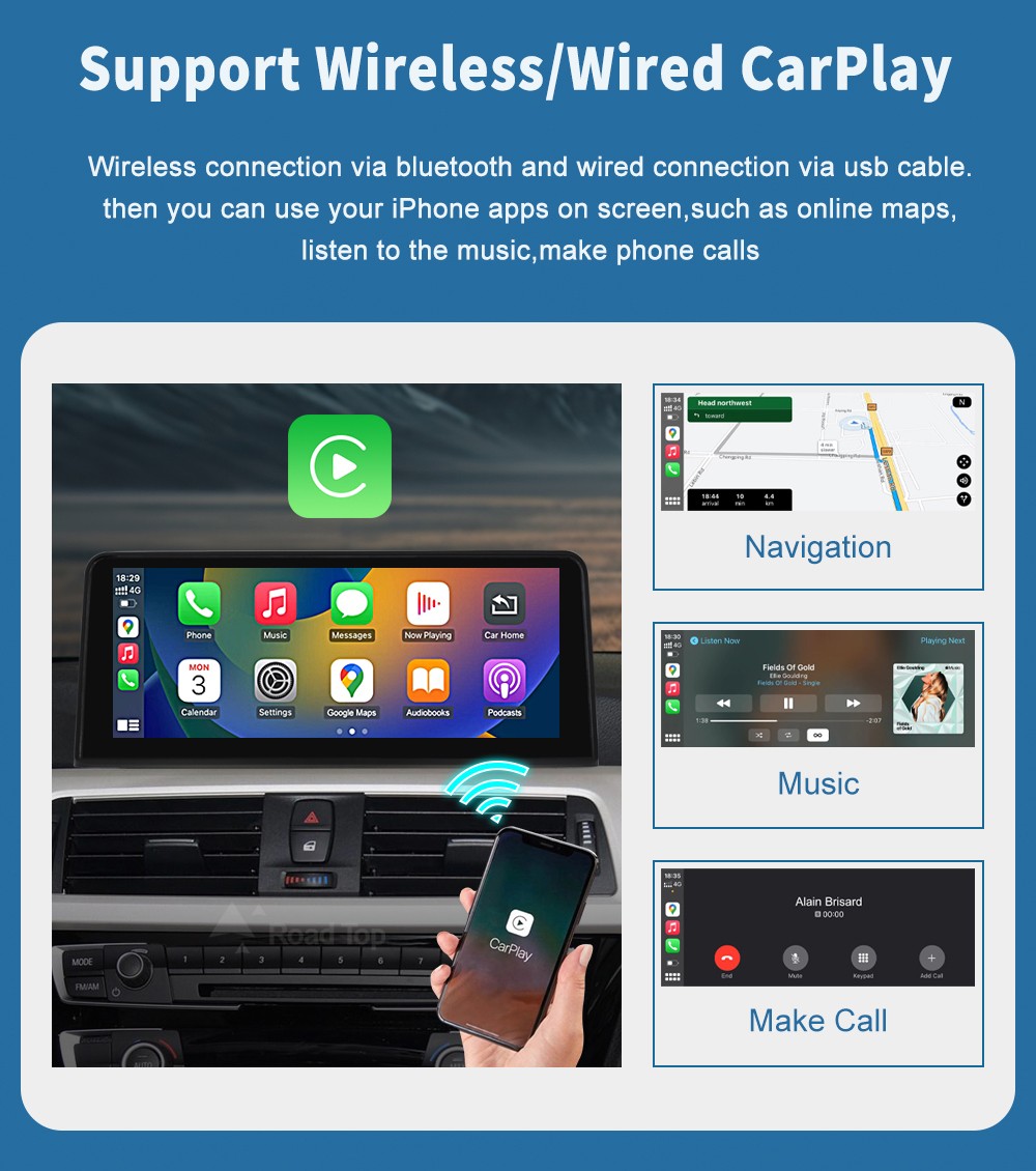 10.25"CarPlay Linux Touch Screen For BMW 3 4 serie F30 F31 F32 F33 F34 F36 NBT