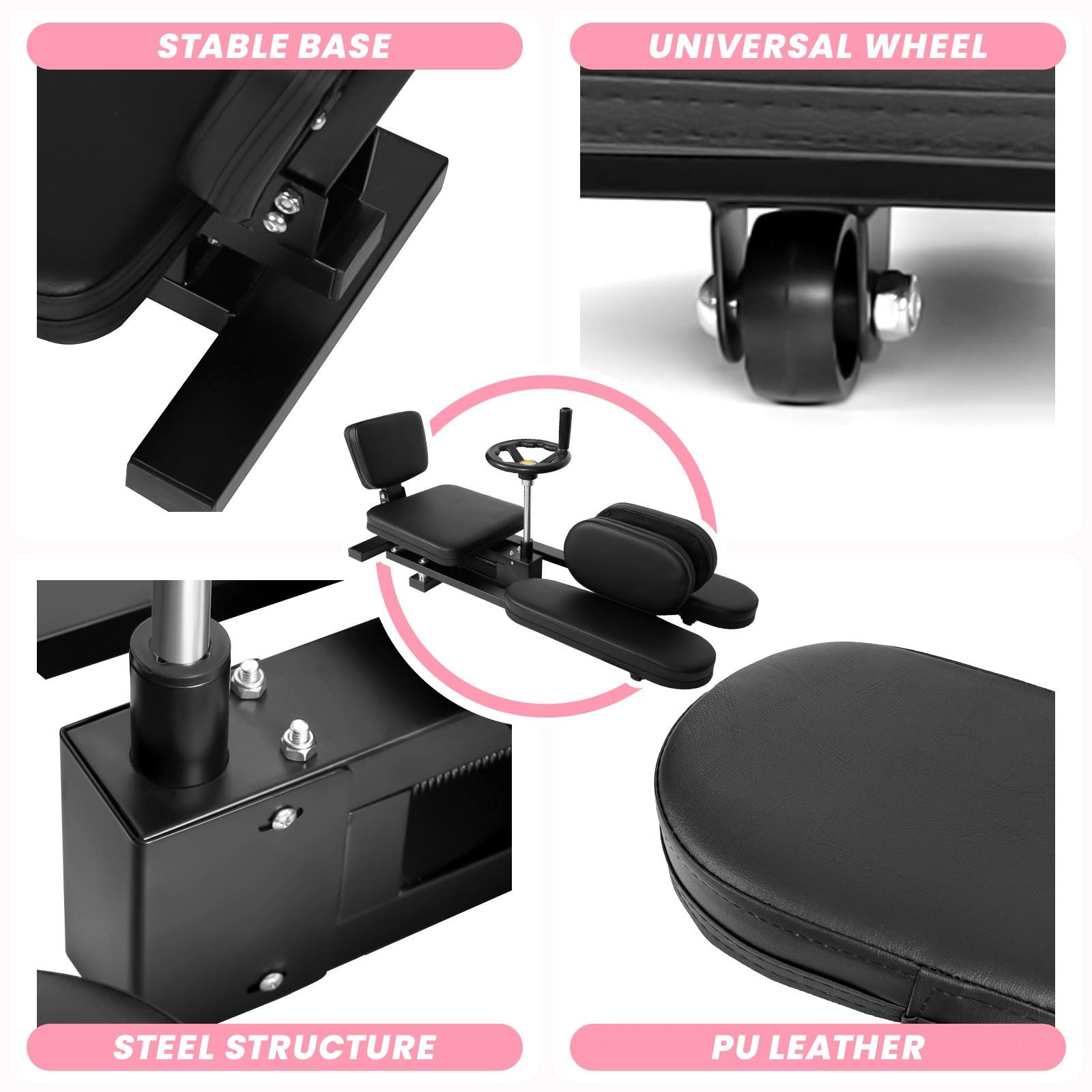 Hip Leg Stretcher Stretching Equipment Hip Machine Adjustable 0-180° Black