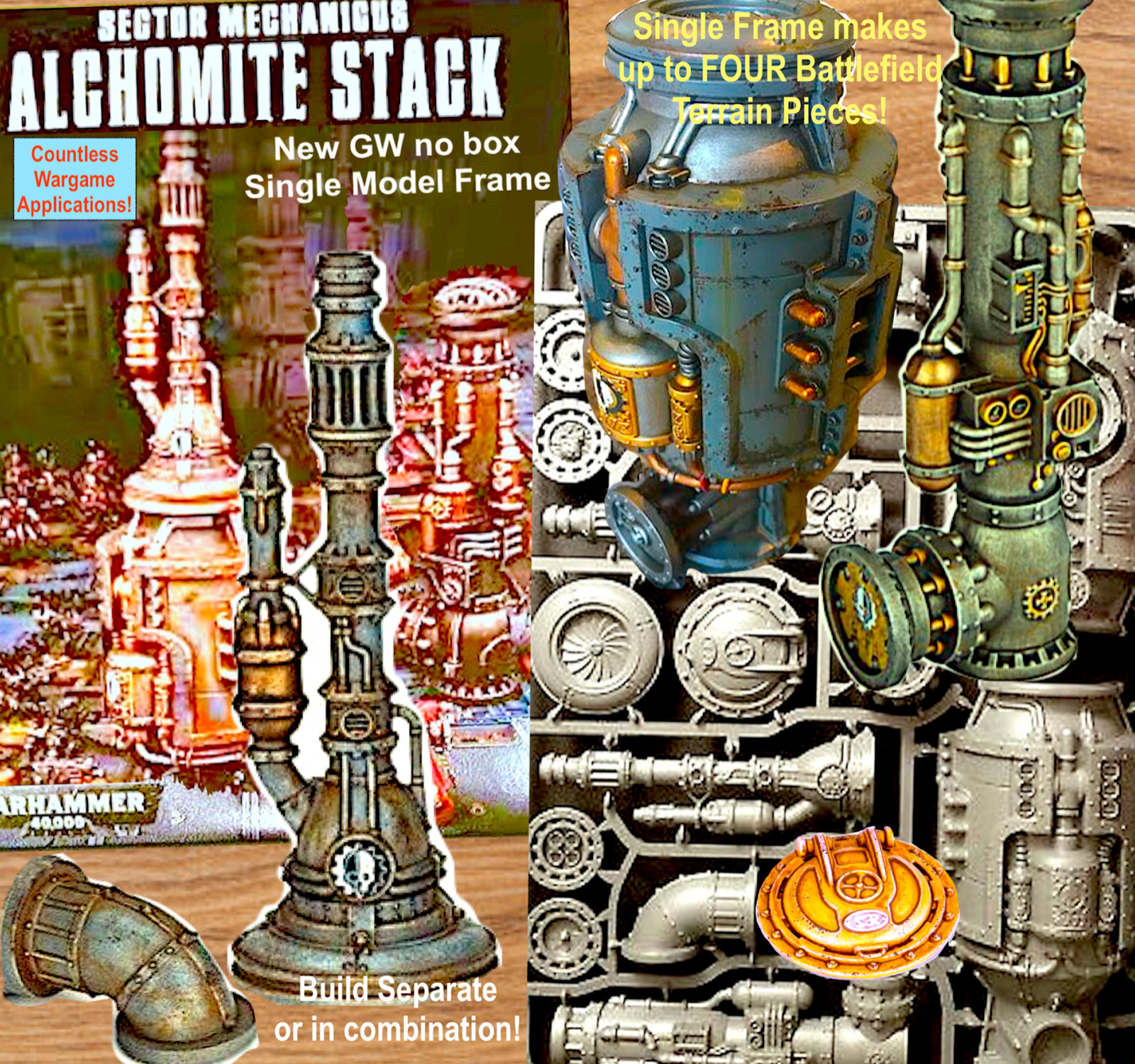 ALCHOMITE PIPES/TANK/SPIRE TERRAIN~1 Model Frame~GW Games Workshop WARHAMMER 40K