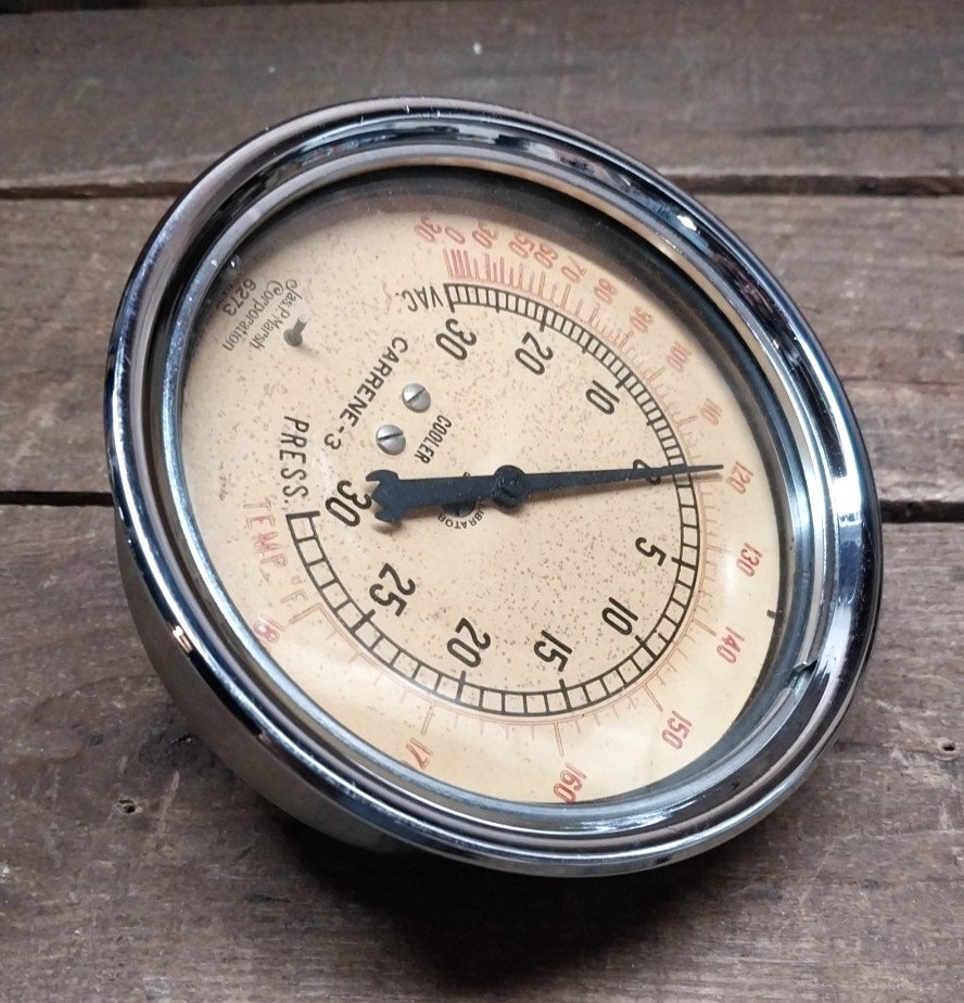 Vintage Jas. P. Marsh & Co Vac Pressure Temperature Gauge 6273 Carrene-3