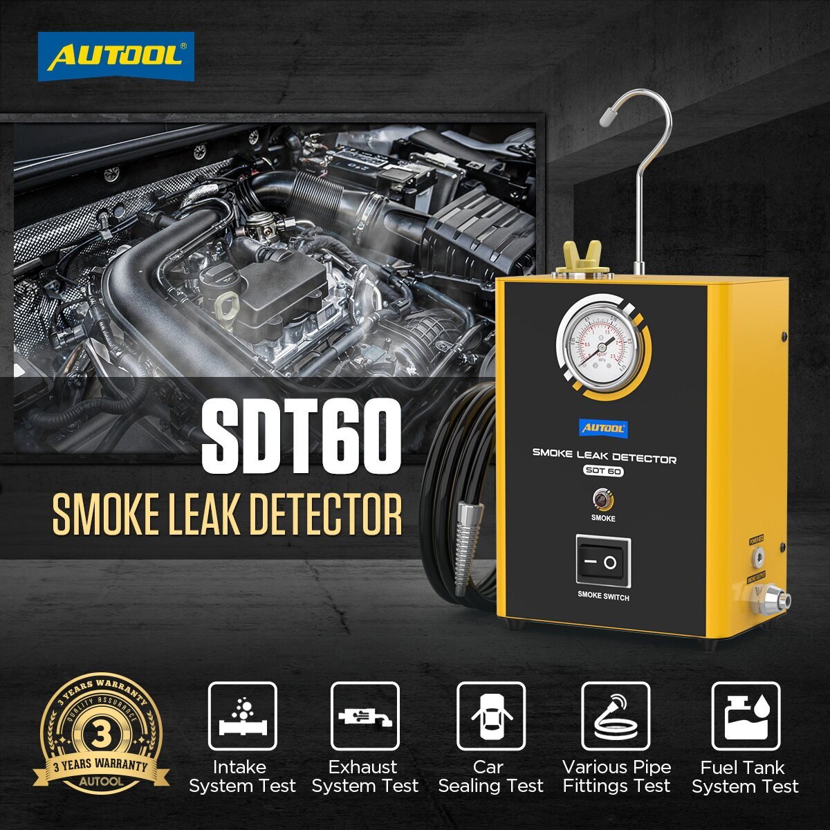 Automotive EVAP Smoke Machine Diagnostic Pipe System Vacuum Car Leak Detection