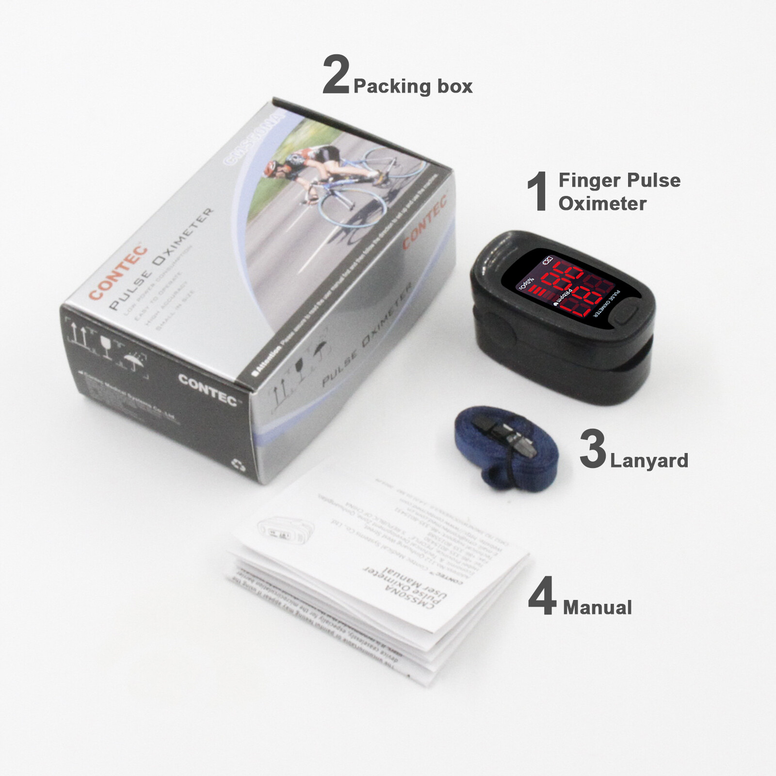 Fingertip Pulse Oximeter Finger Blood Oxygen SpO2 PR Heart Rate Monitor,bag USA