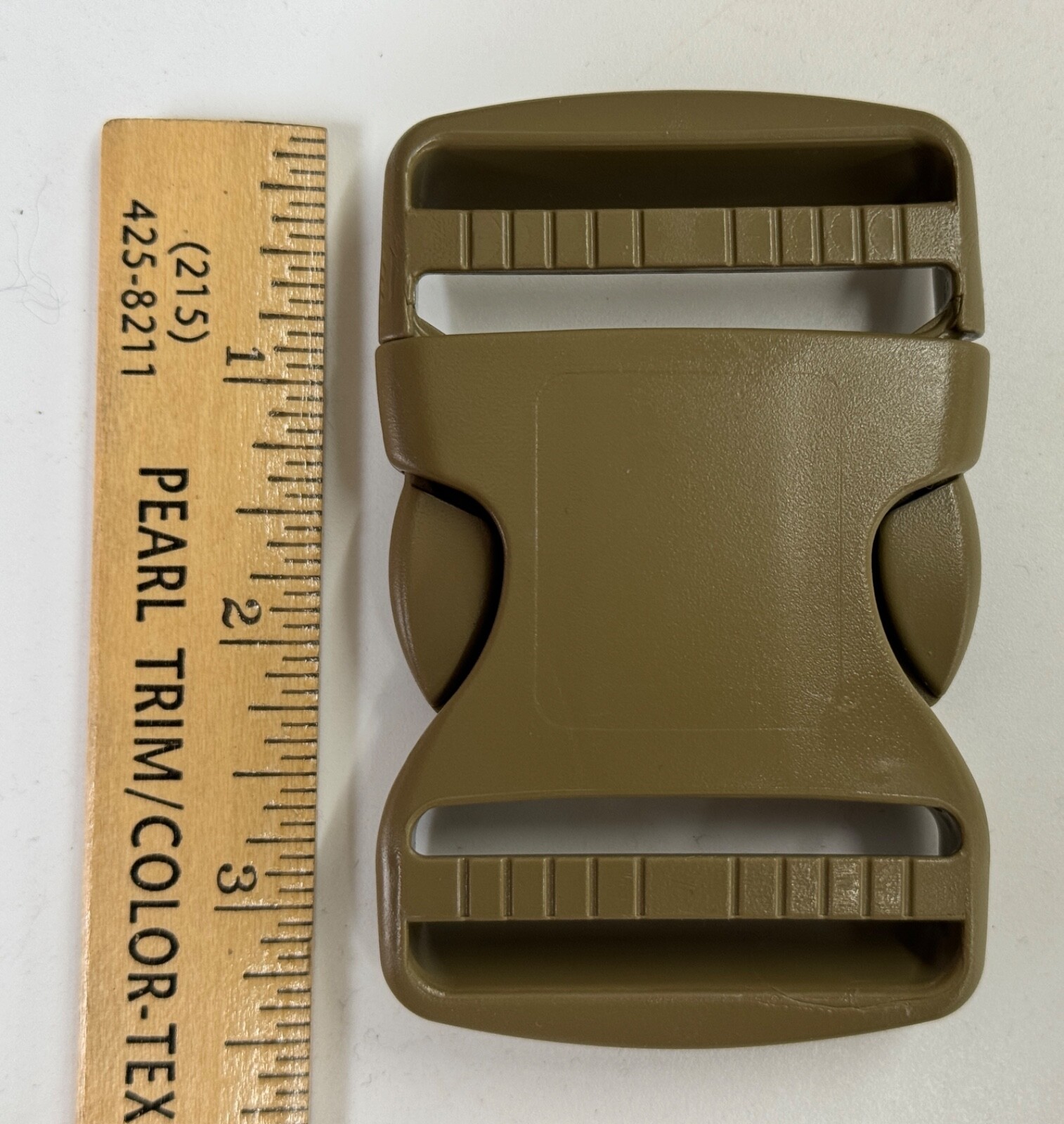 2 Inch ITW TSR 200 Side Release Buckle Heavy Duty USA Made Plastic Webbing Tan