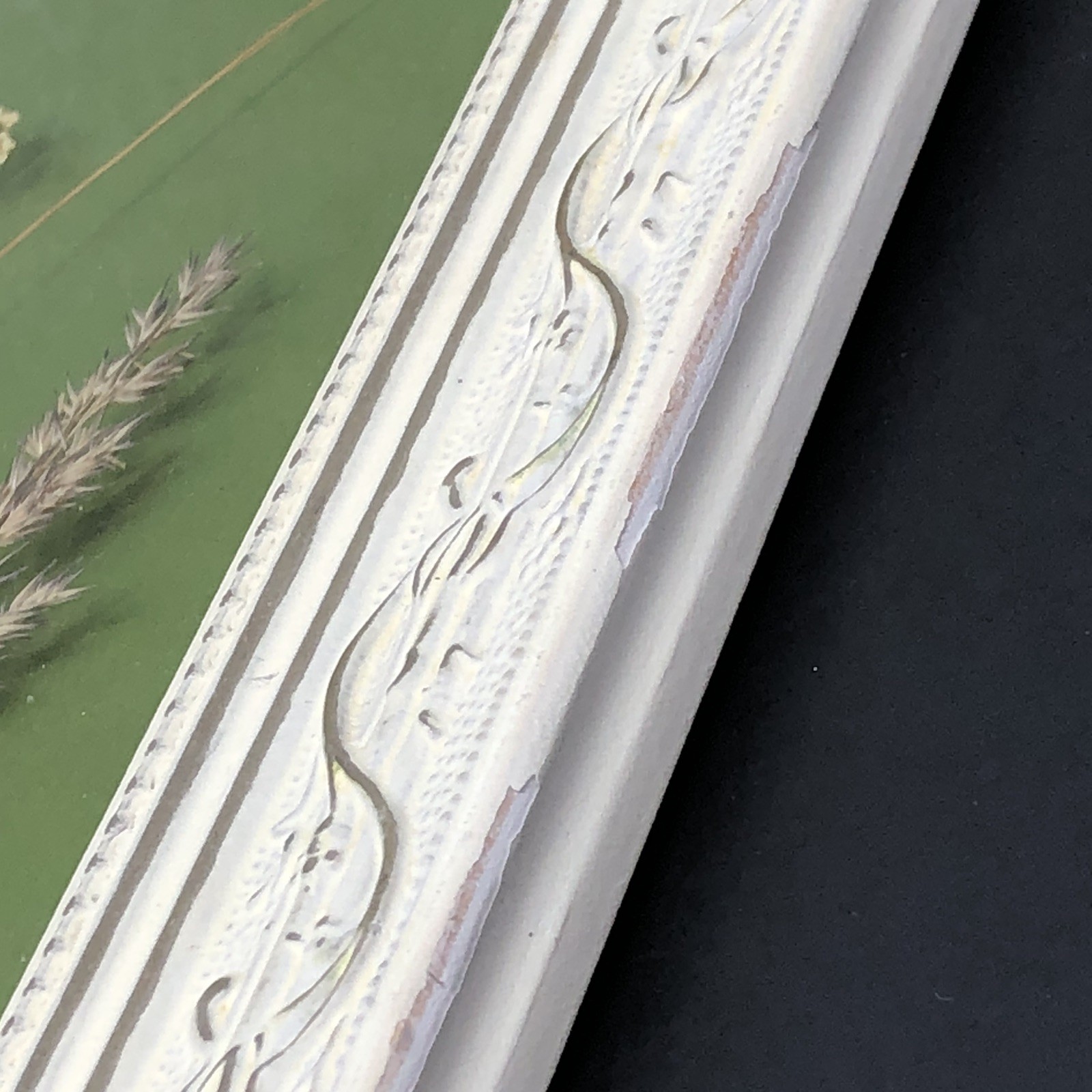 Framed Pressed Flowers Distressed Frame 10.5" x 12.5" Cottagecore Country Chic B