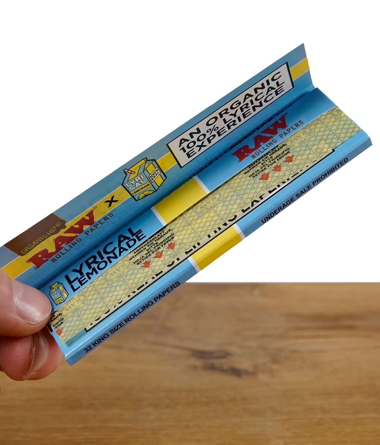🤤 5 X RAW LYRICAL LEMONADE KING SIZE WIDE ORGANIC HEMP ROLLING PAPERS 🔥 NEW 🔥