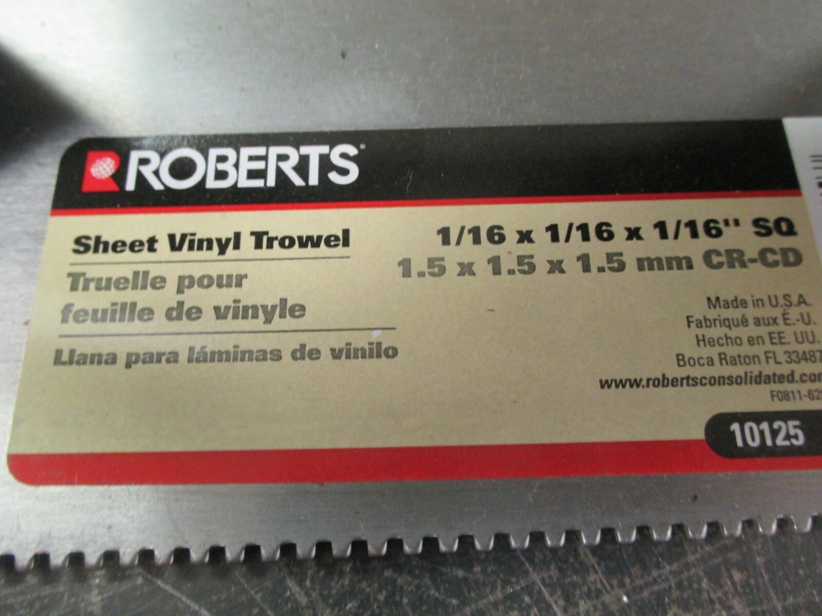 NEW Roberts 10125 Sheet Vinyl Steel Flooring Trowel w/ Plastic Handle