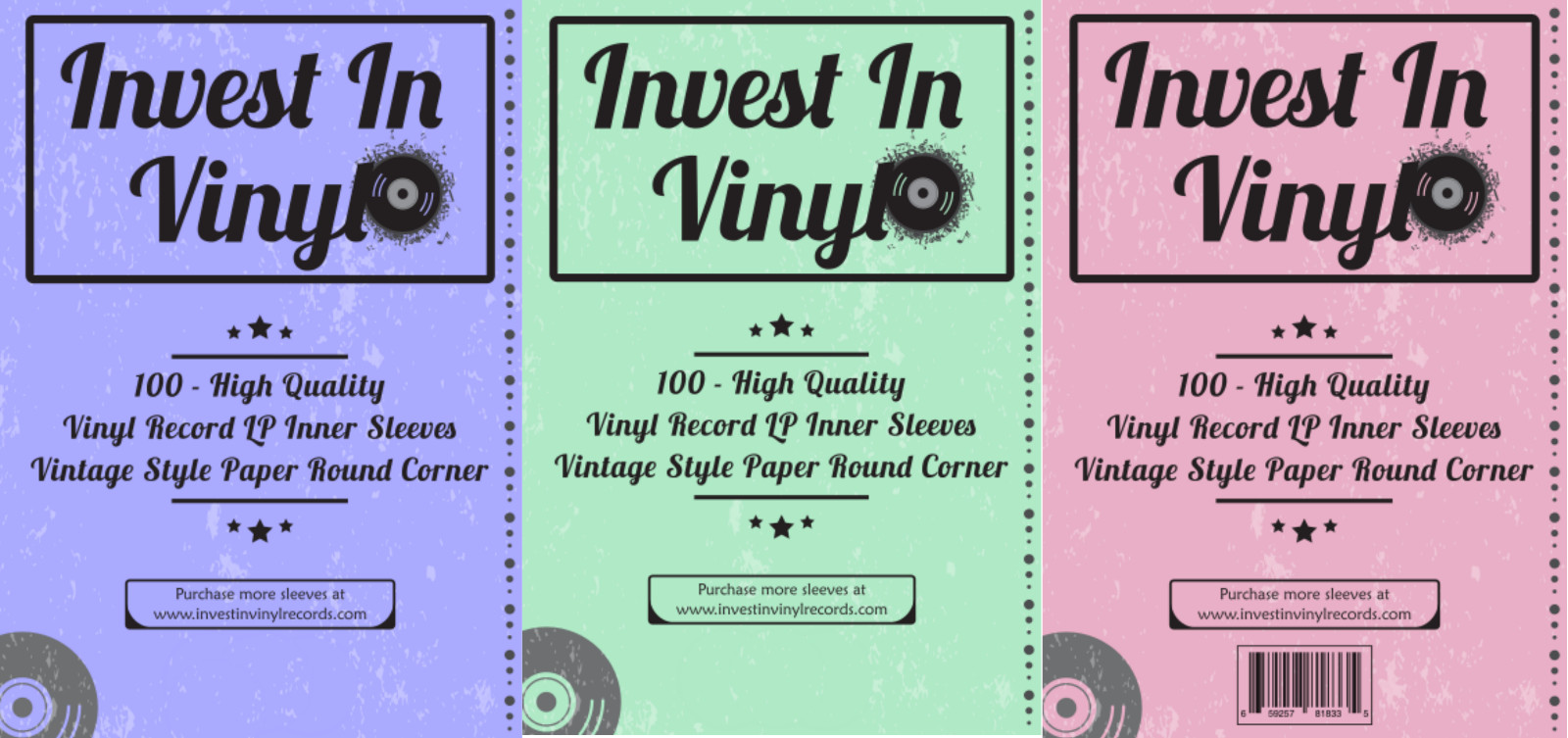 100 LP Vinyl Record Inner Sleeves Heavy Stock Ivory White Paper 12" 33 RPM