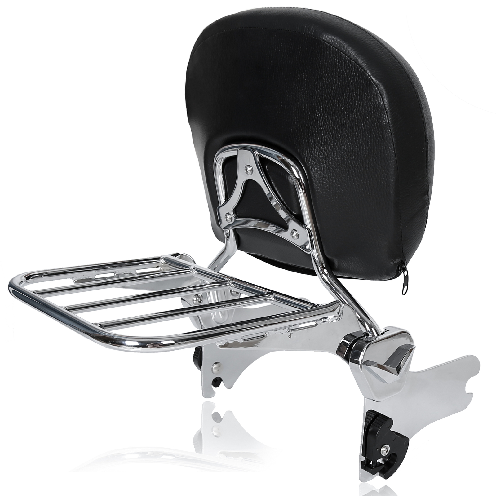 Detachable Sissy Bar Backrest Luggage Rack For Harley Road Street Glide 97-08