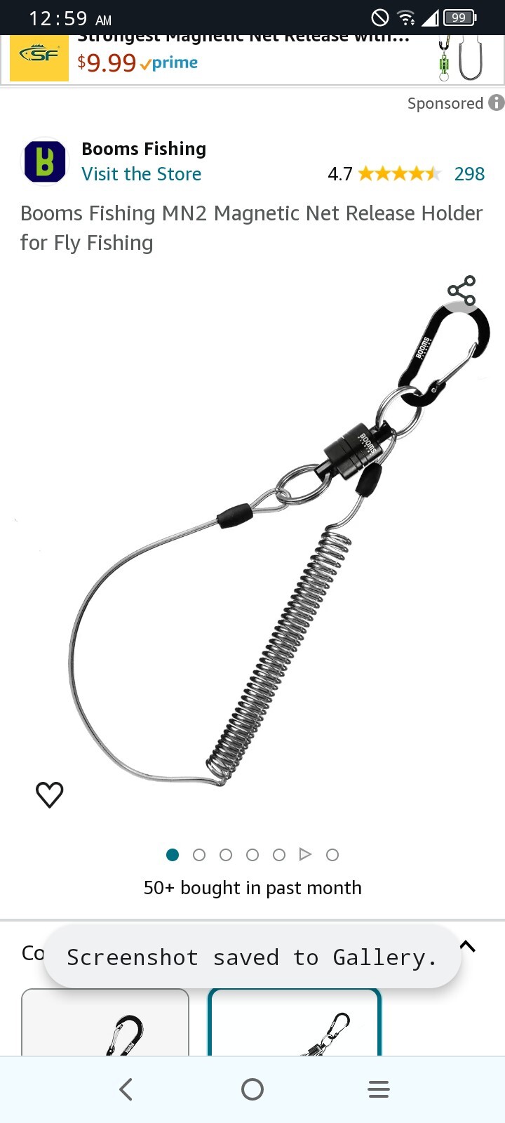 Booms Fishing MN2 Magnetic Net Release Holder for Fly Fishing ,    9148