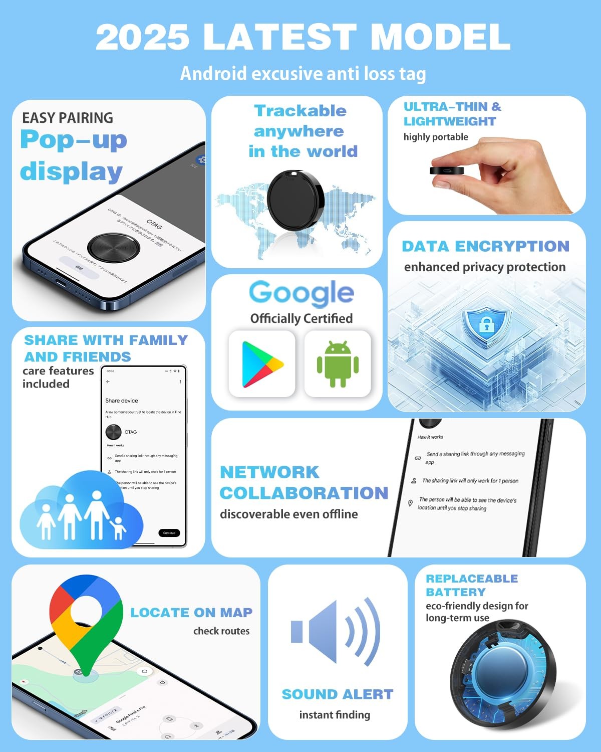 Air Tags for Android,Air Tags-4 Pack Android,Android Tracker Tags,2 Year Batt...