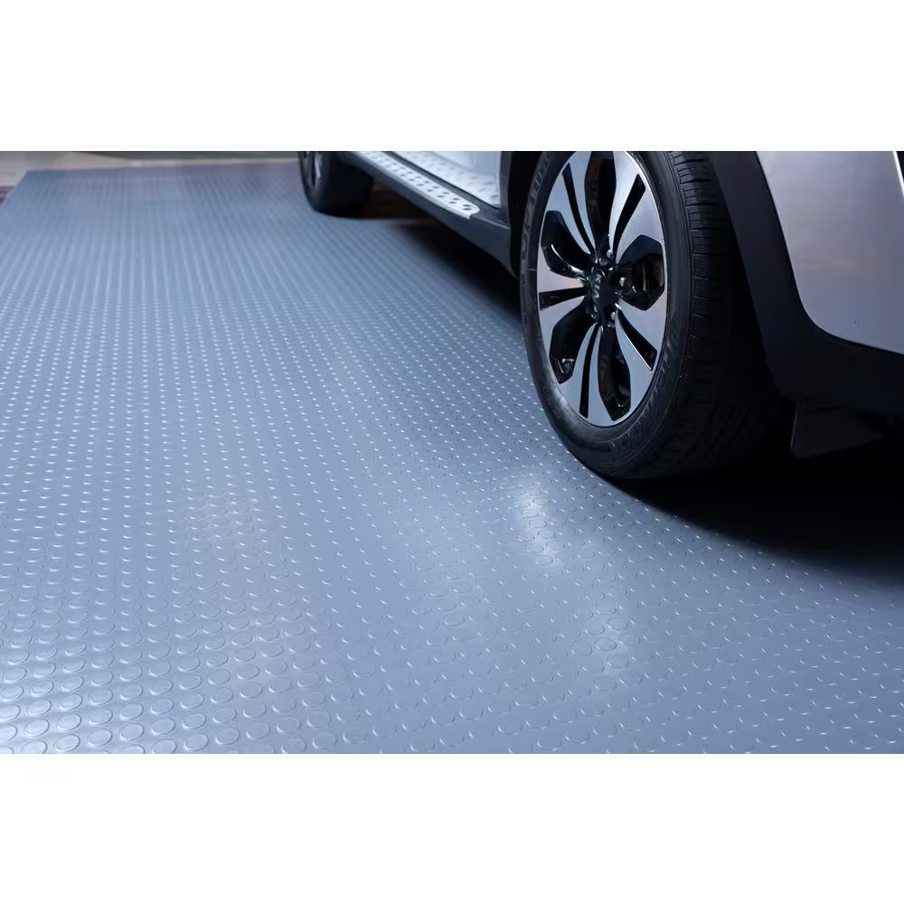 Coin 10X1 Ft. Grey Vinyl Garage Flooring Rolls