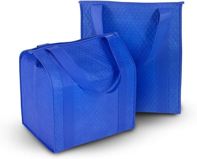 Large Capacity Heavy Duty Insulated Smart Shopping Bag (2 Pack)