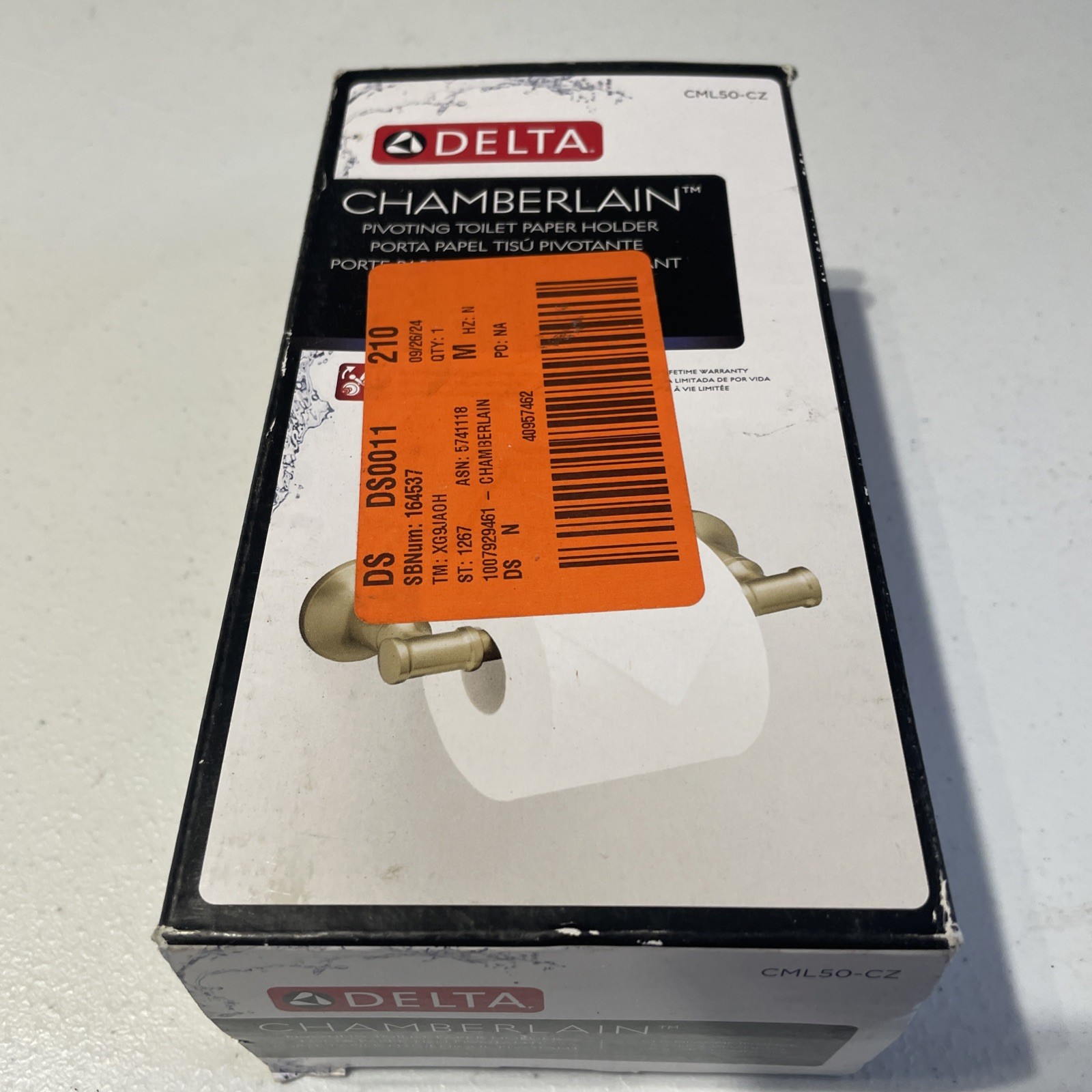 Delta Chamberlain Pivoting Toilet Paper Holder Champagne Bronze CML50-CZ