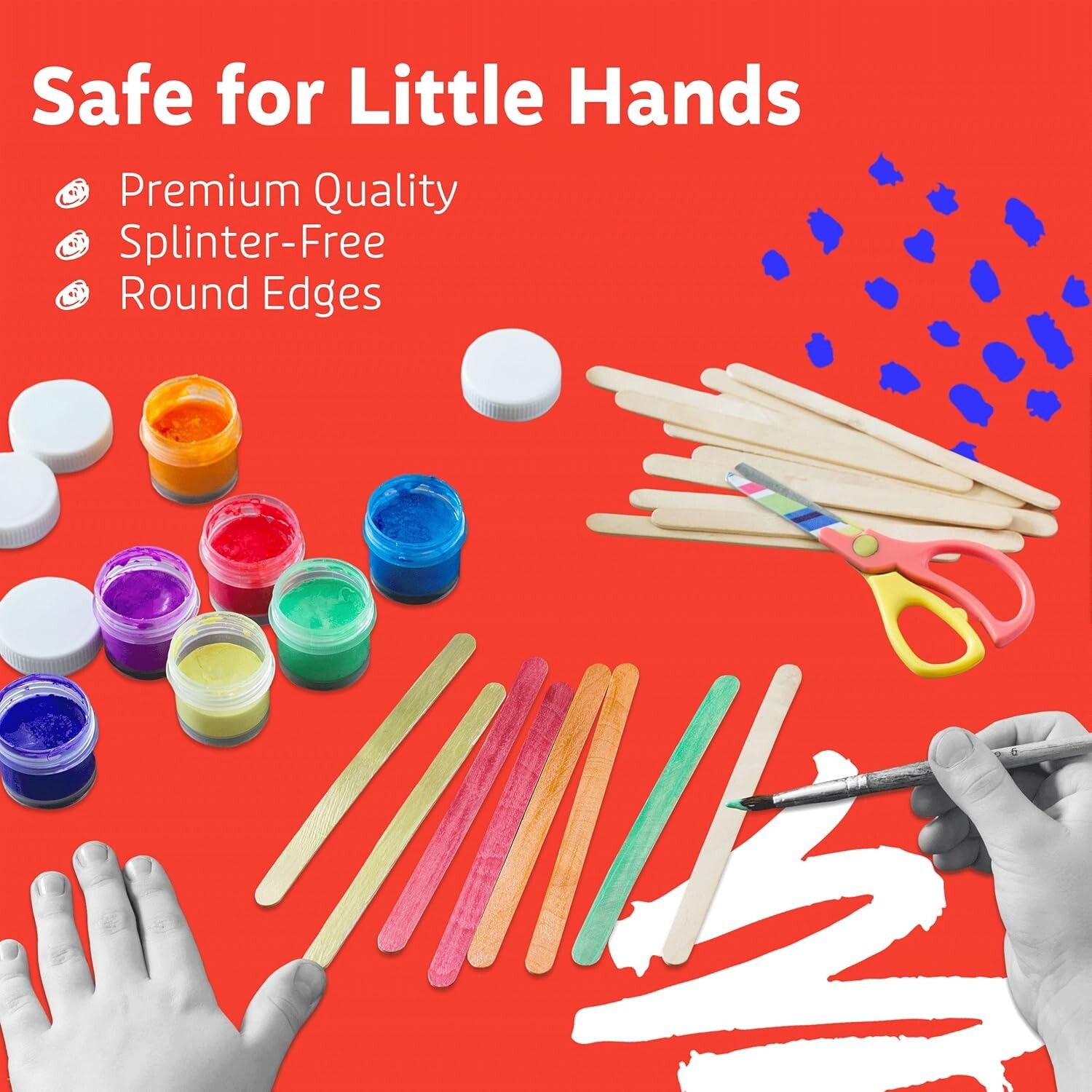 Popsicle Stick, Craft Sticks, 4.5 Inch, 200 Pack, Wax Sticks, Popsicle Stick C