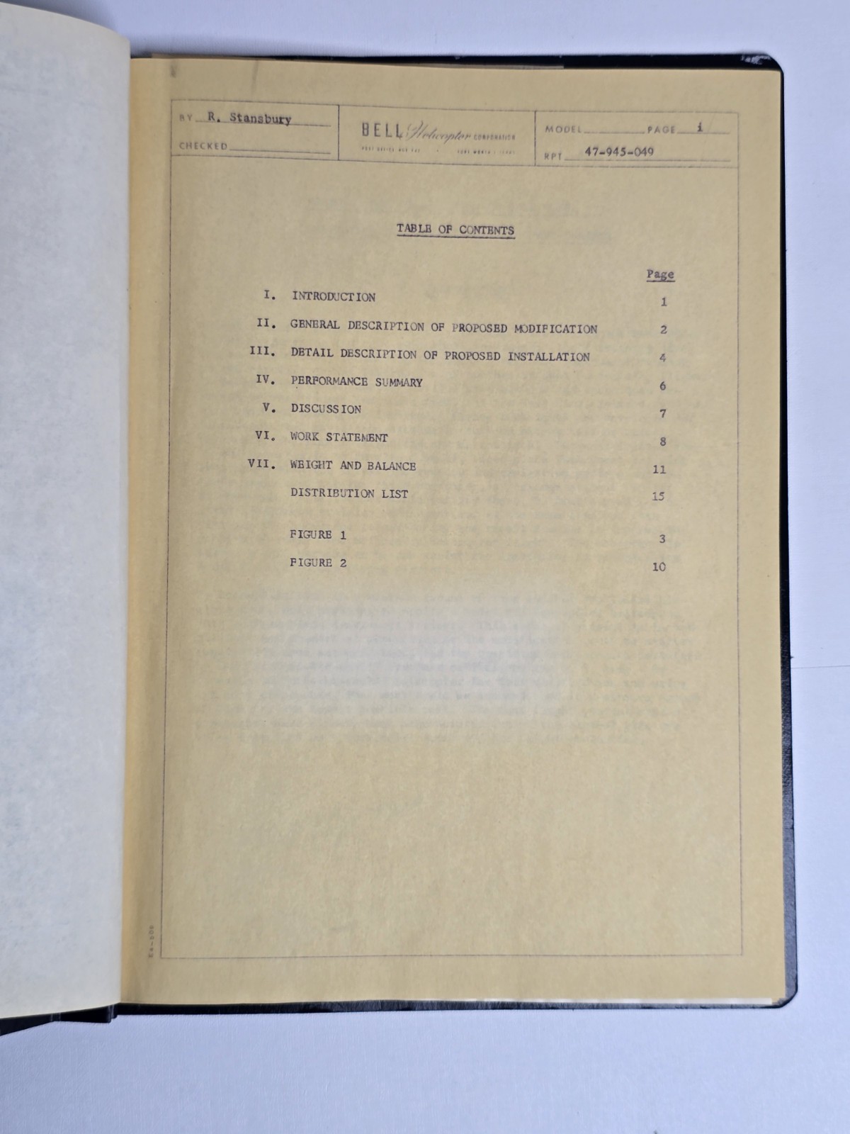Rare 1958 Bell Helicopter Proposal Report 47-945-049 Jeffrey Evans Archive