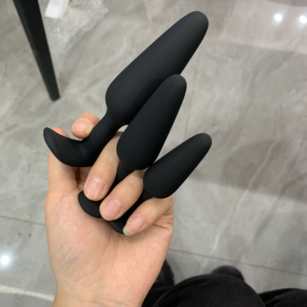 3PCS Silicone Anal Training Starter Kits Beginner Anal Trainer Butt Plug Set US