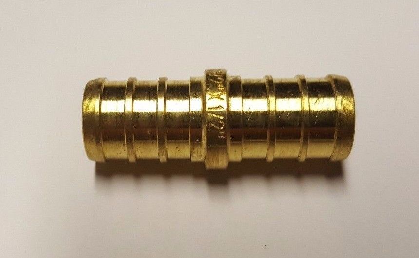 25 Pcs. 1/2" Pex Coupling - Lead Free Brass, Half Inch Crimp Coupling 23-3-4=25