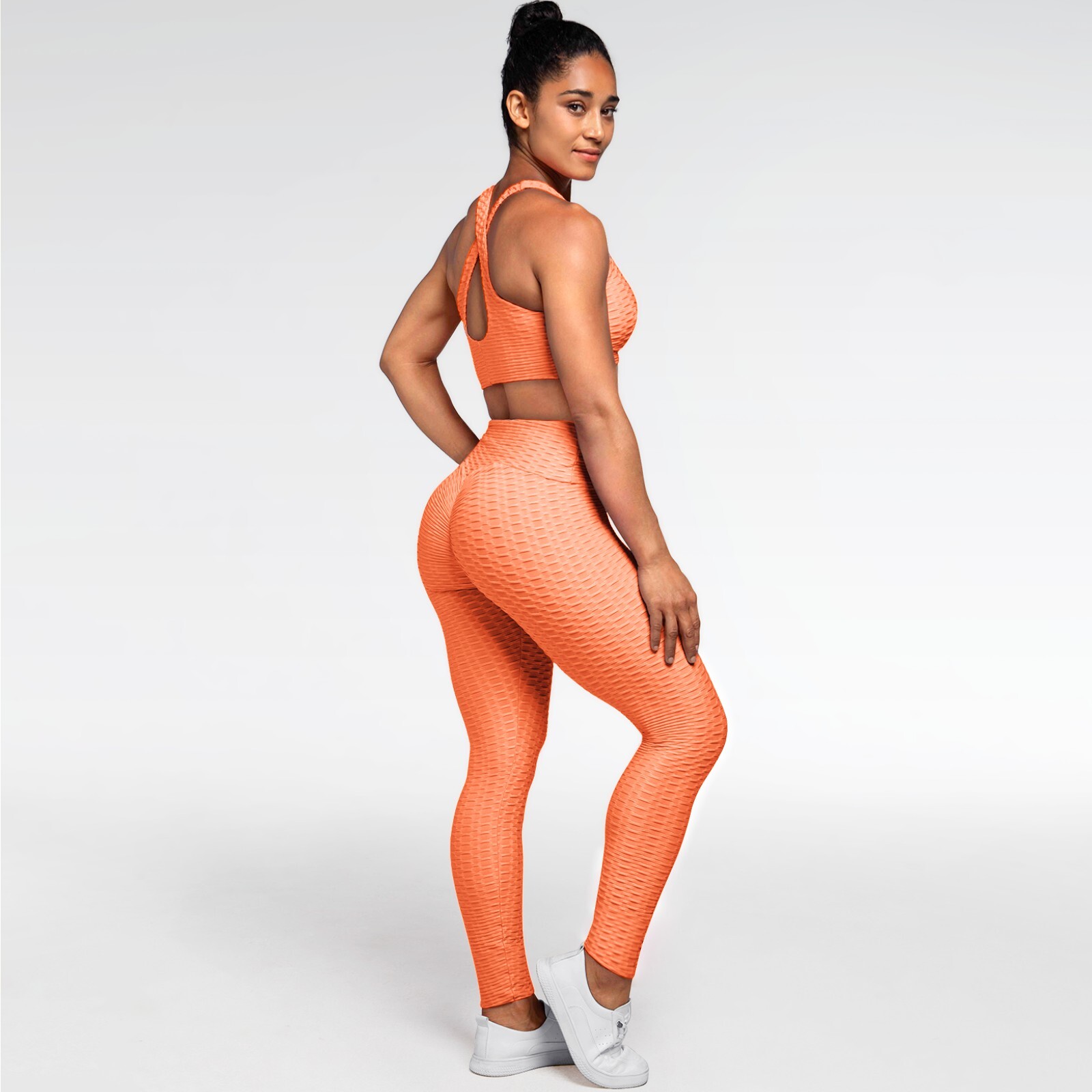 Women's Butt Lifting Textured High Waist Ruched Scrunch Yoga Workout leggings
