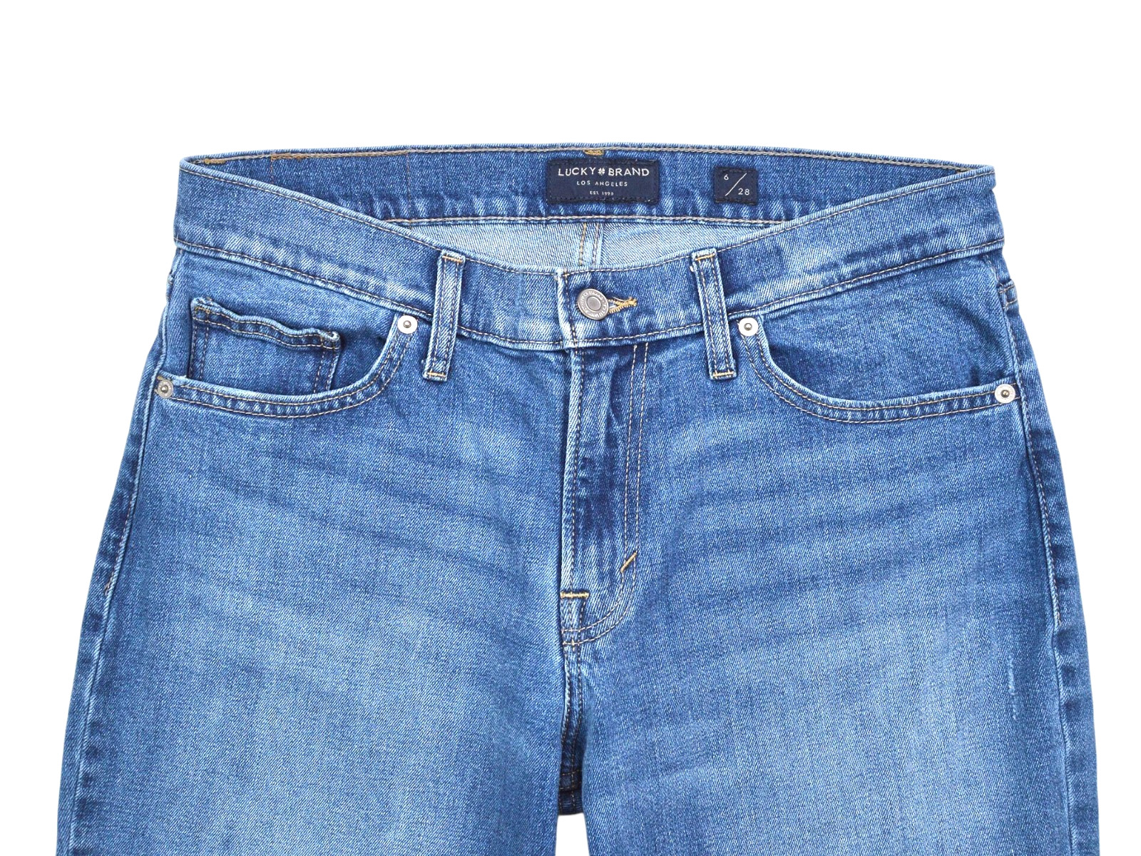 Lucky Brand Sienna Boyfriend Straight Jeans Womens Size 6/28 Blue Denim Mid Rise