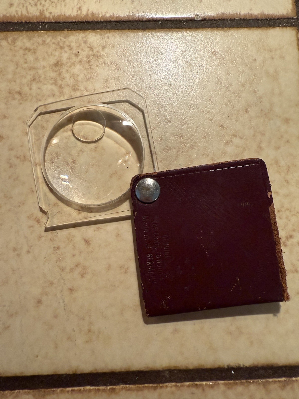 Vintage W. Germany Folding Square Magnifying Glass Pocket Travel