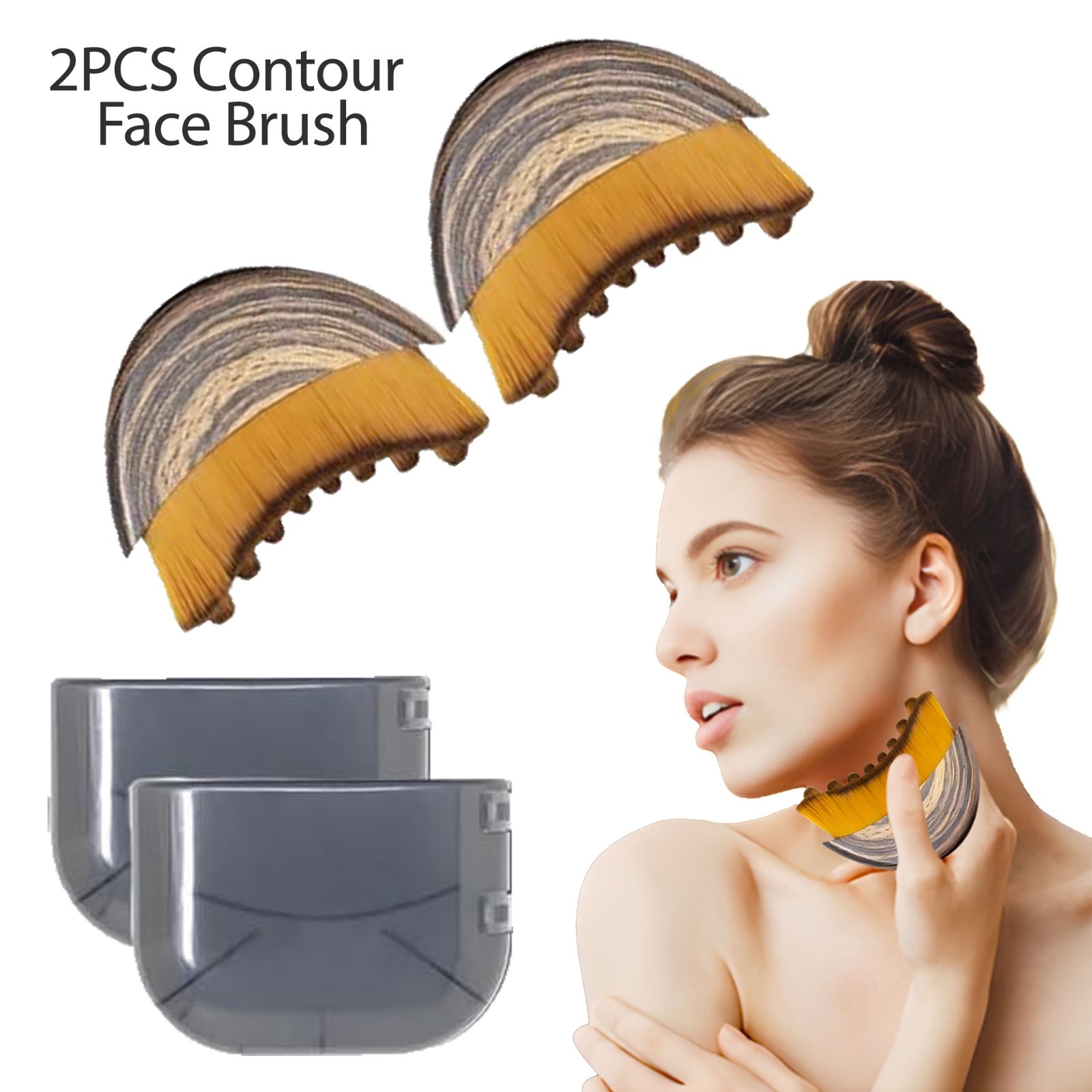 2PC Lymphatic Contour Face Brush Lymphatic Drainage Massager for Face by Glowiex